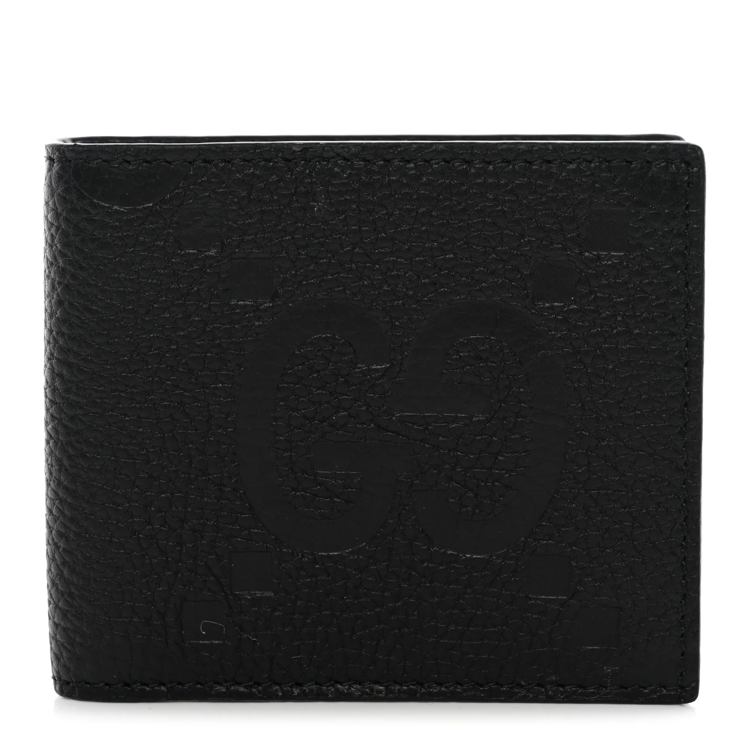 Piuma Calfskin Jumbo GG Embossed Wallet Black