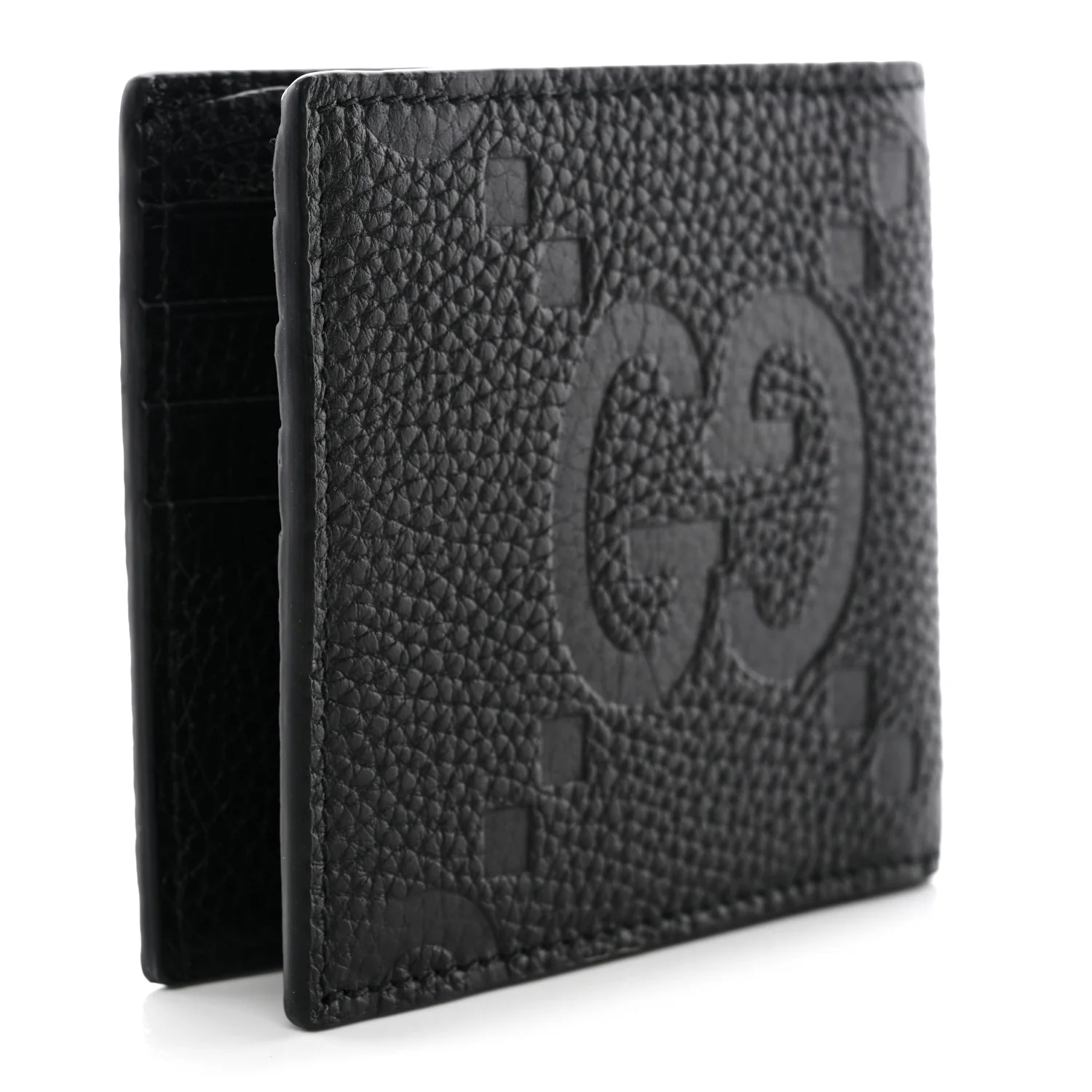 Piuma Calfskin Jumbo GG Embossed Wallet Black - Image 3
