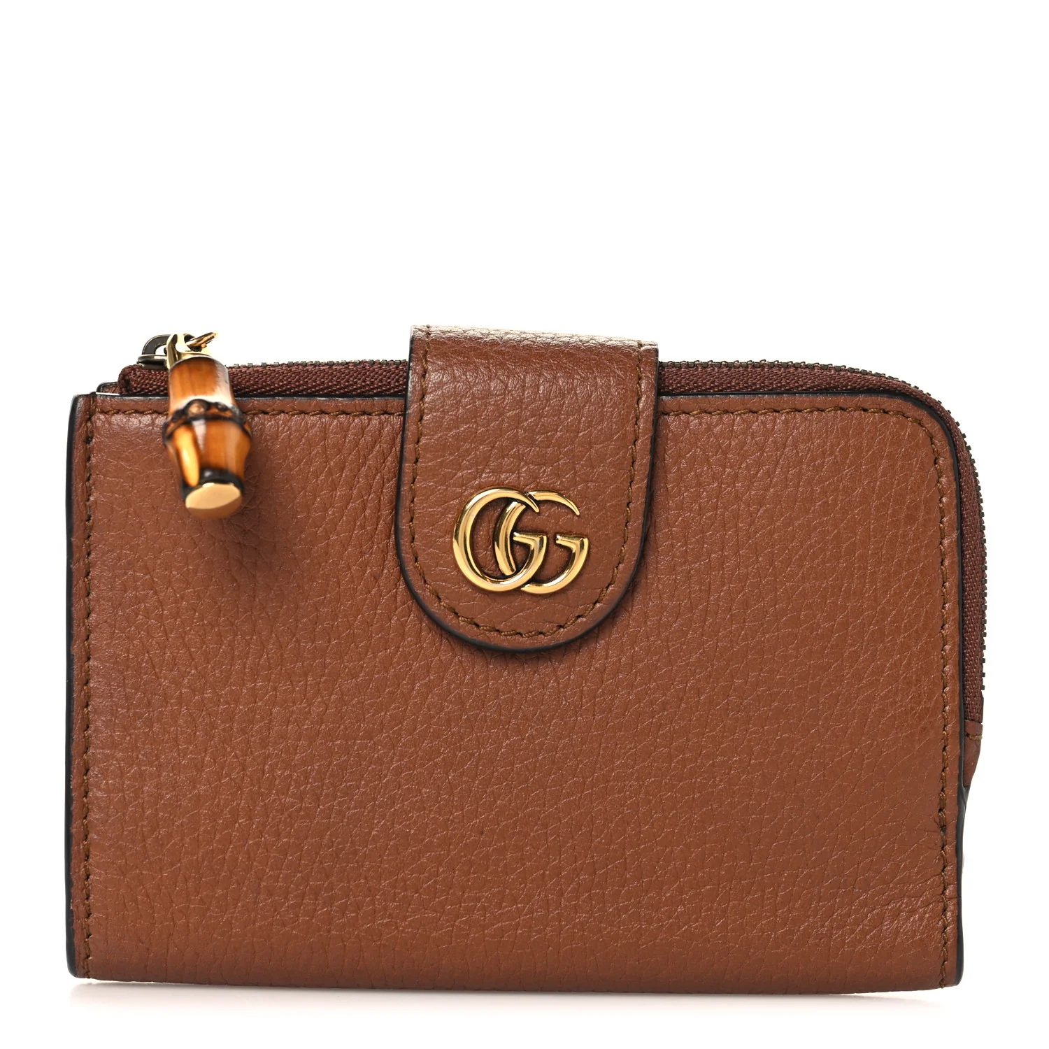 Piuma Calfskin Medium Bamboo Double G Wallet Cuir