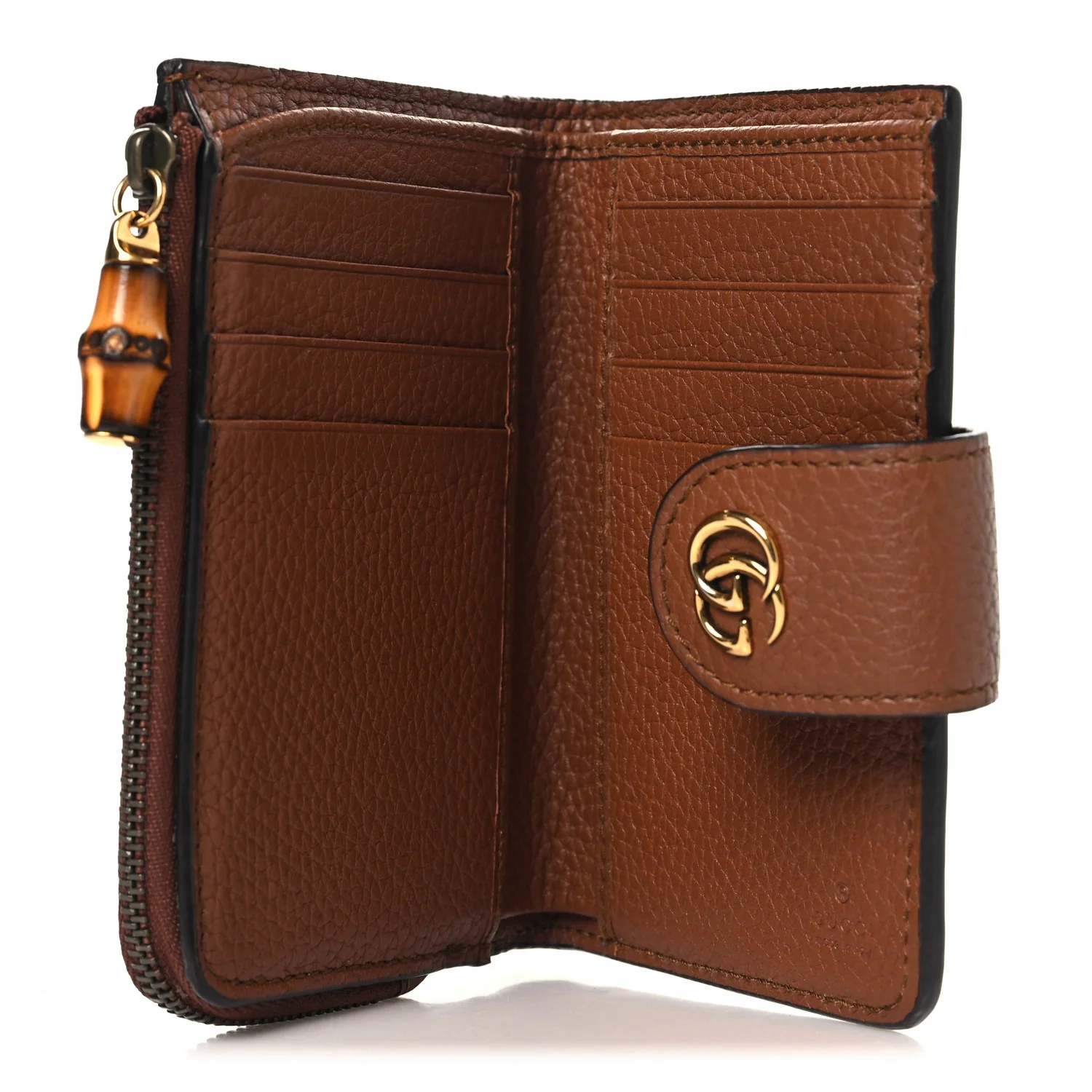 Piuma Calfskin Medium Bamboo Double G Wallet Cuir - Image 5