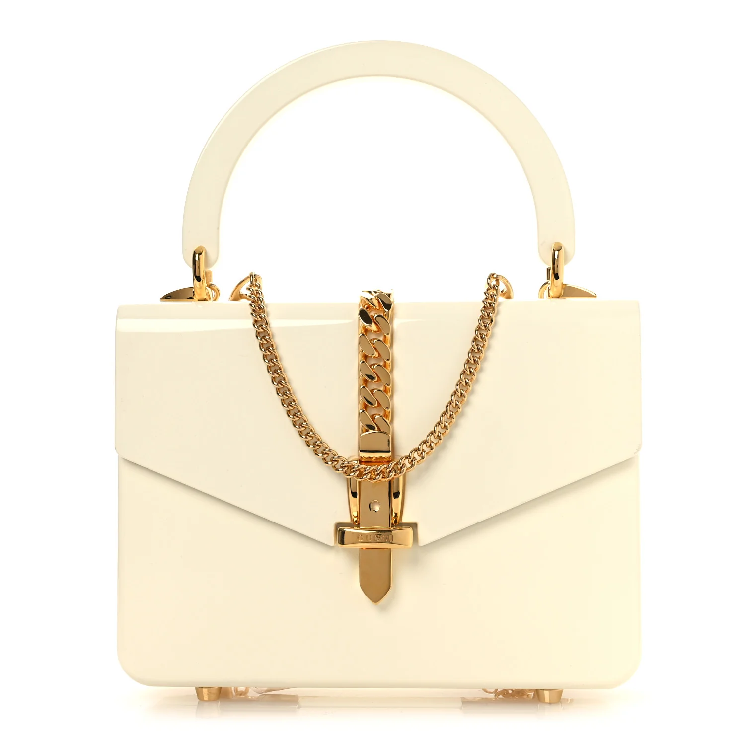Plexiglass Mini Sylvie 1969 Top Handle Bag Ivory