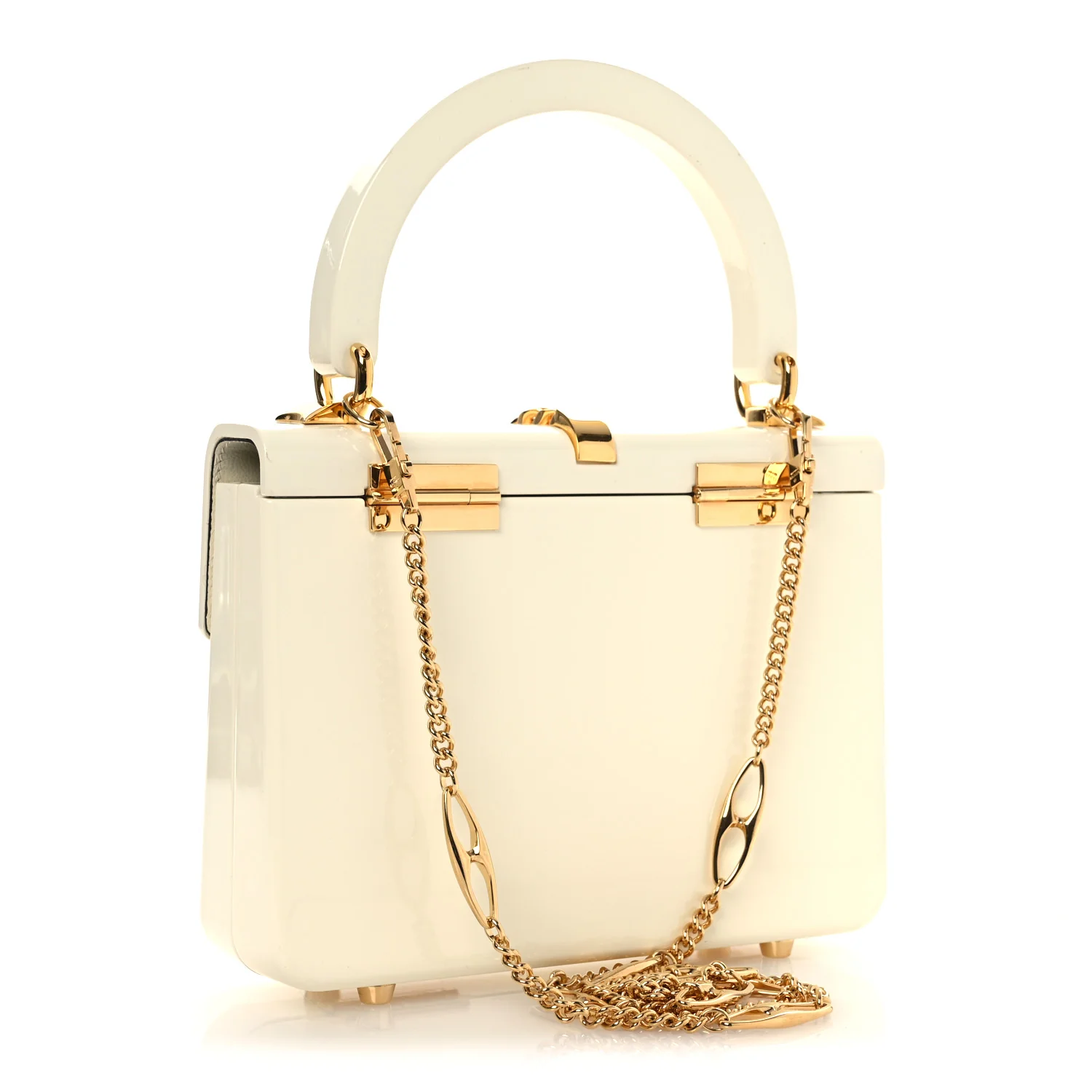 Plexiglass Mini Sylvie 1969 Top Handle Bag Ivory - Image 3