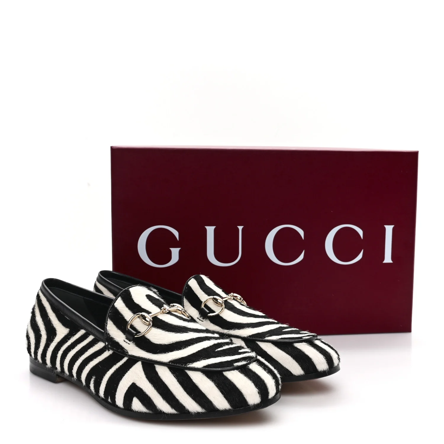 Pony Hair Zebra Print Womens Horsebit Moccasin Loafers 37.5 Black White - Image 10