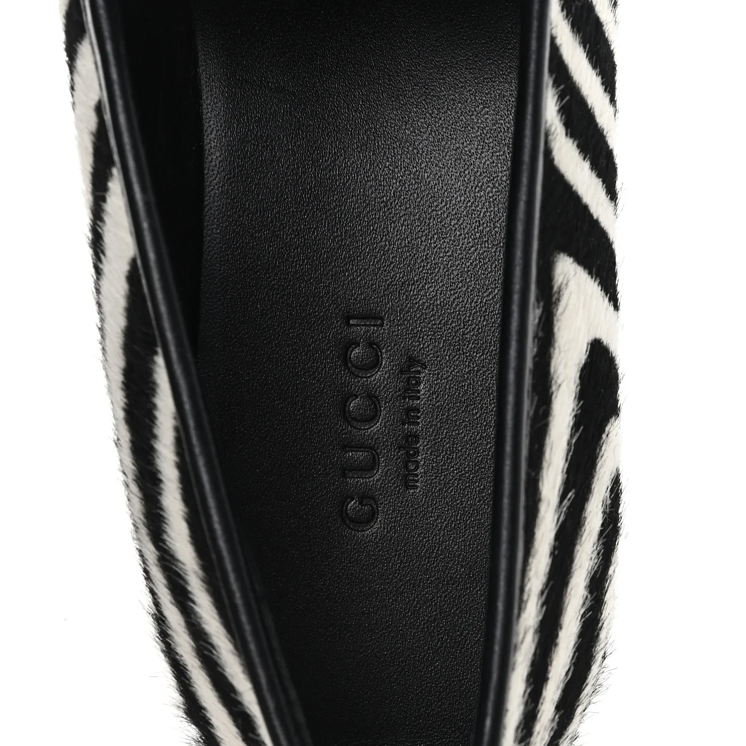 Pony Hair Zebra Print Womens Horsebit Moccasin Loafers 37.5 Black White - Image 8