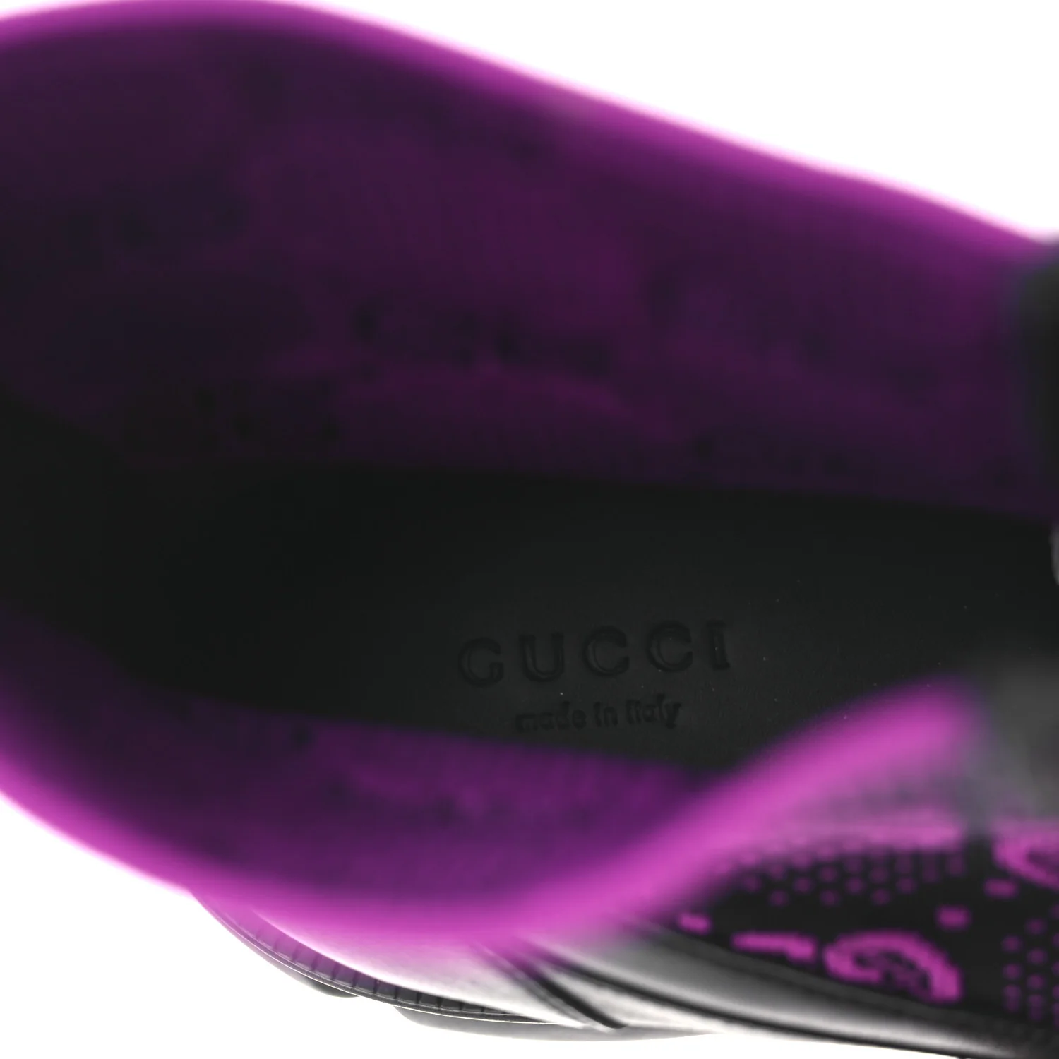 Quebec Calfskin Technical Jersey Knit GG Monogram Horsebit Ankle Boots 42 Black Fucsia - Image 9