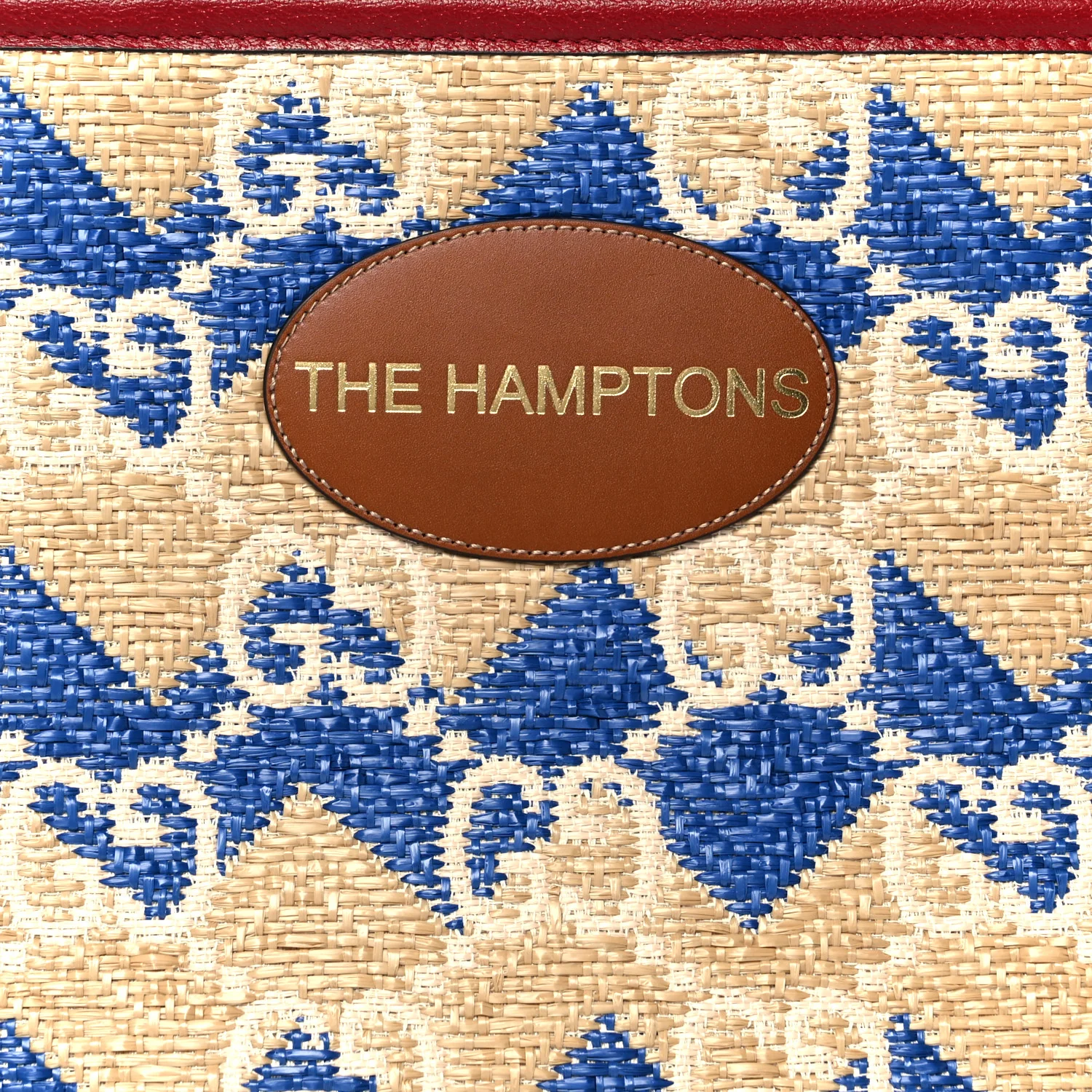 Raffia GG Monogram Hamptons Case Beige Blue - Image 7