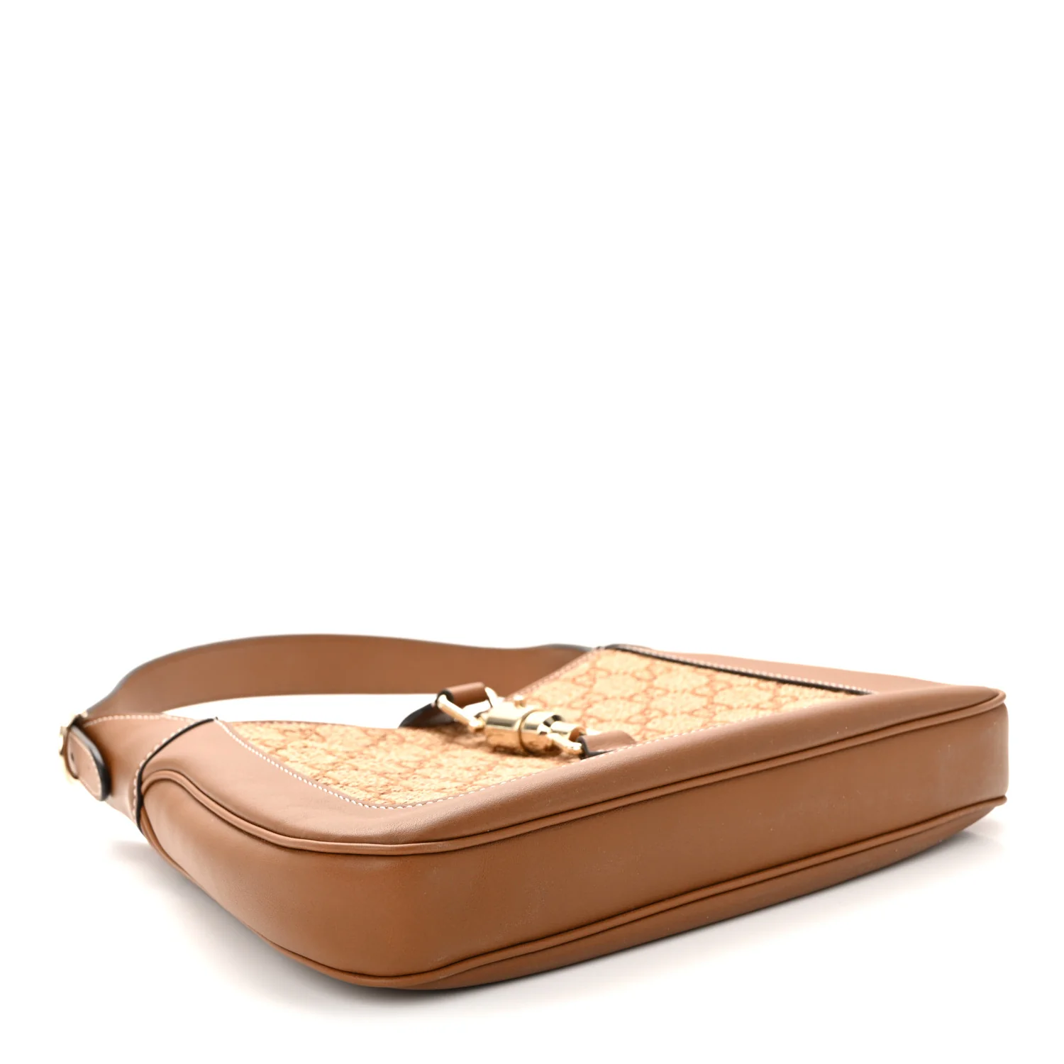 Raffia GG Supreme Monogram Calfskin Small Jackie 1961 Hobo Natural - Image 4