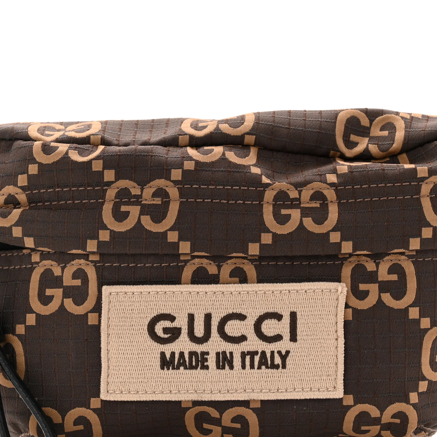 Recycled Polyester Monogram Jumbo GG Belt Bag Ebony Beige - Image 8