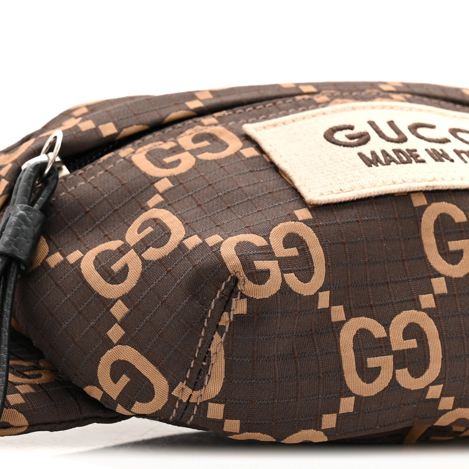 Recycled Polyester Monogram Jumbo GG Belt Bag Ebony Beige - Image 9