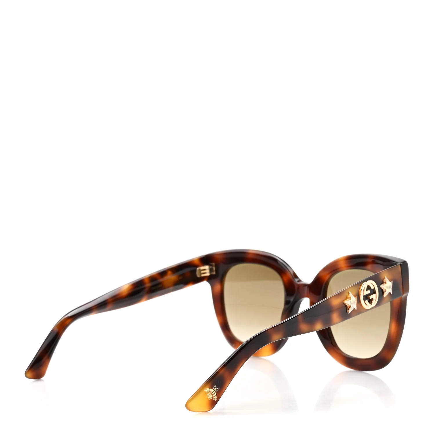 Round Frame Star Sunglasses GG0208S Tortoise - Image 4