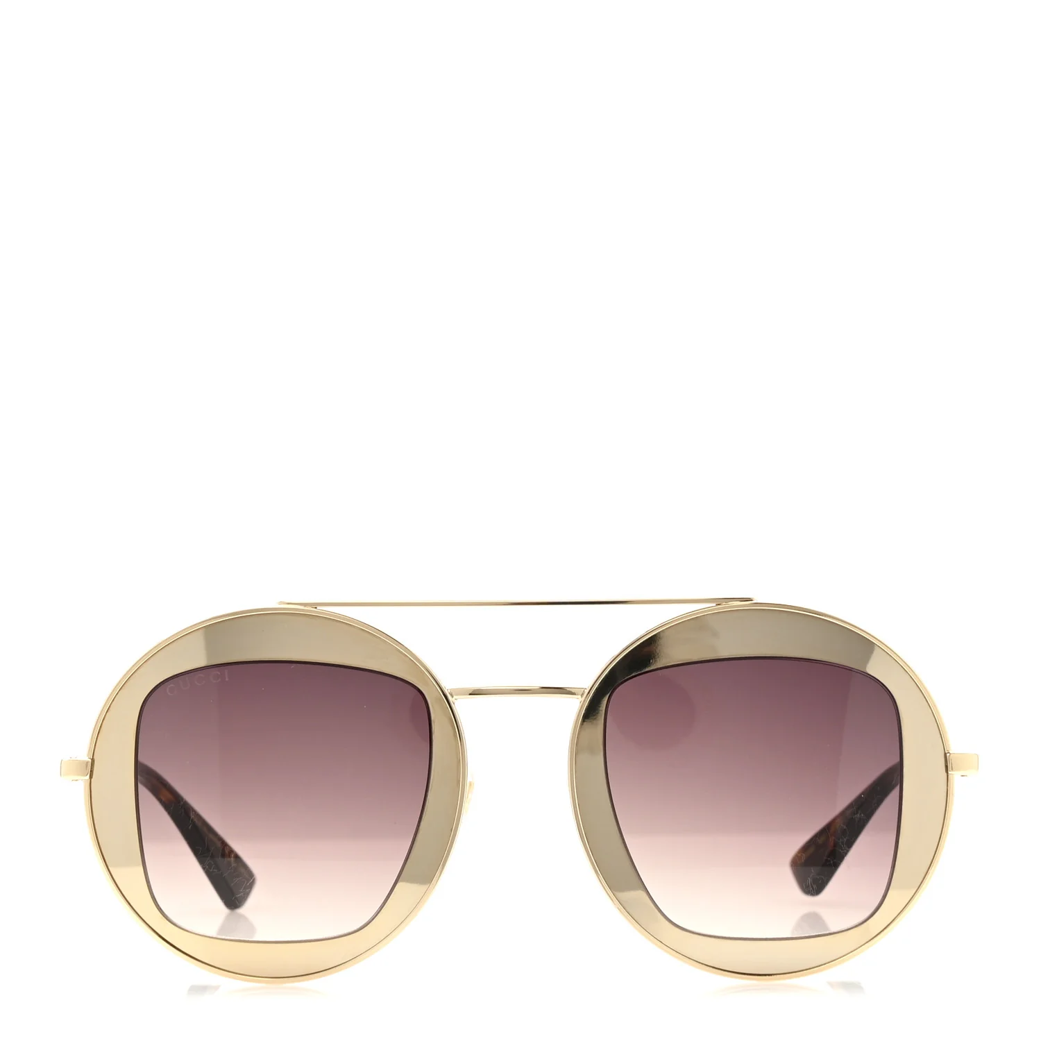Round Frame Sylvie Web Sunglasses GG0105S Gold - Image 3