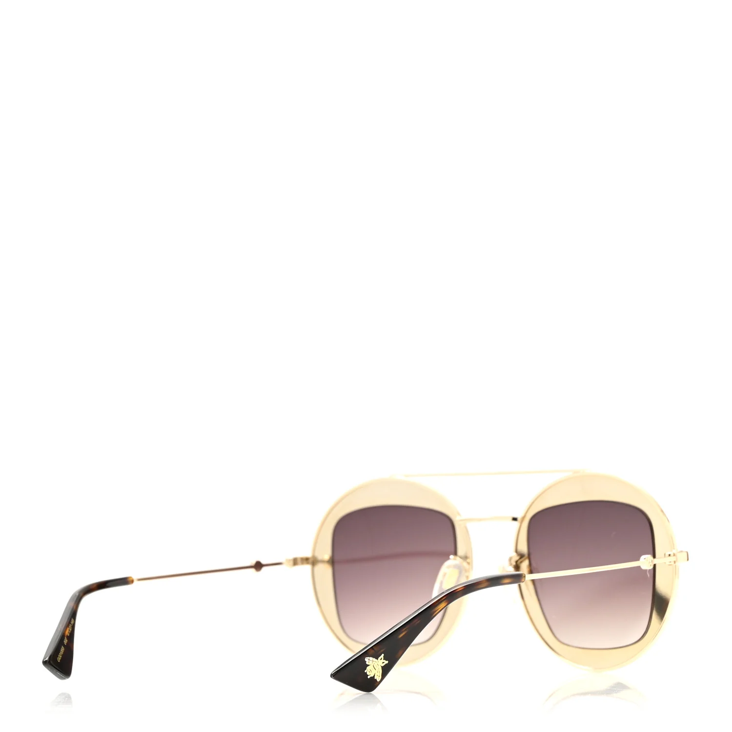 Round Frame Sylvie Web Sunglasses GG0105S Gold - Image 7