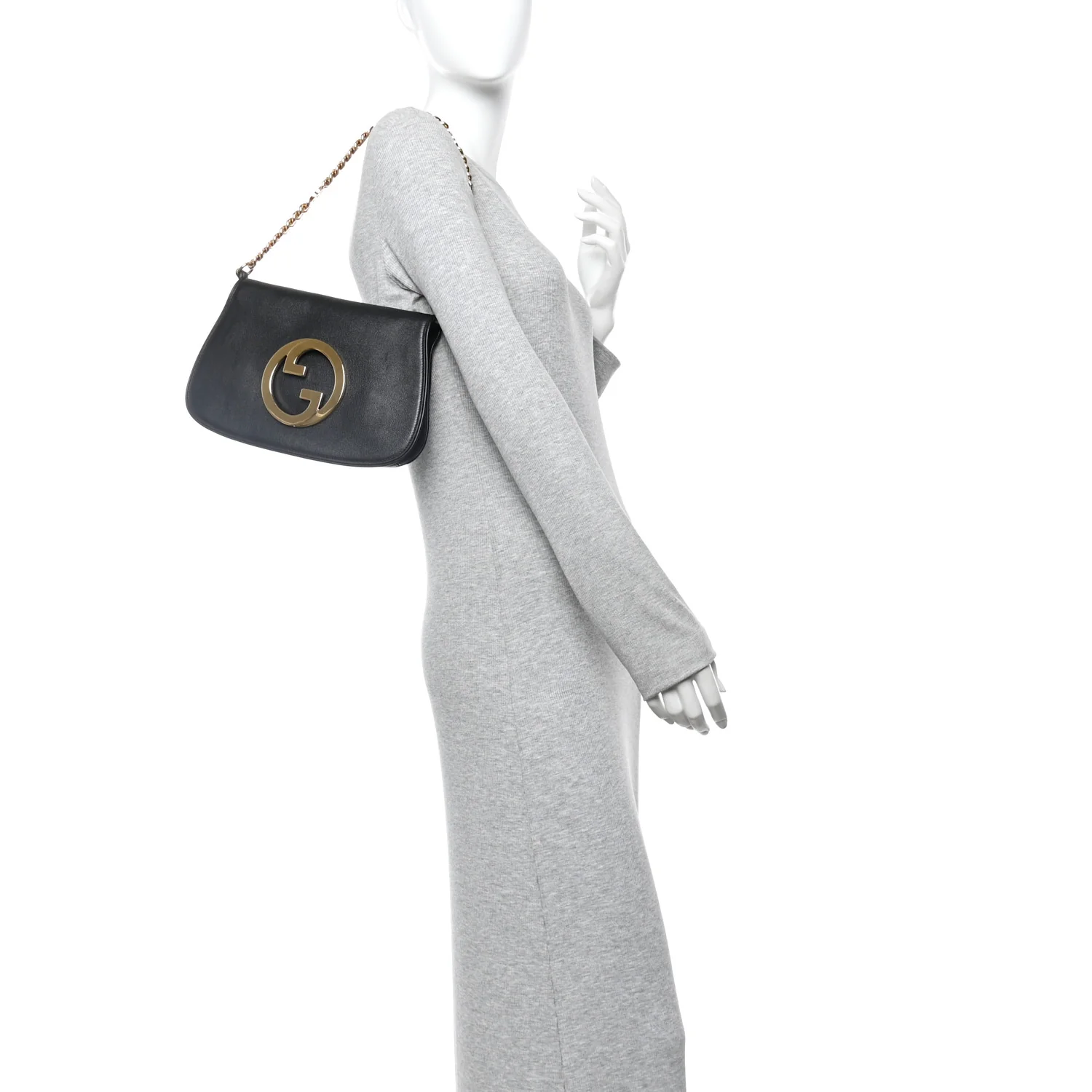 Roxy Calfskin Blondie Chain Shoulder Flap Bag Black - Image 2