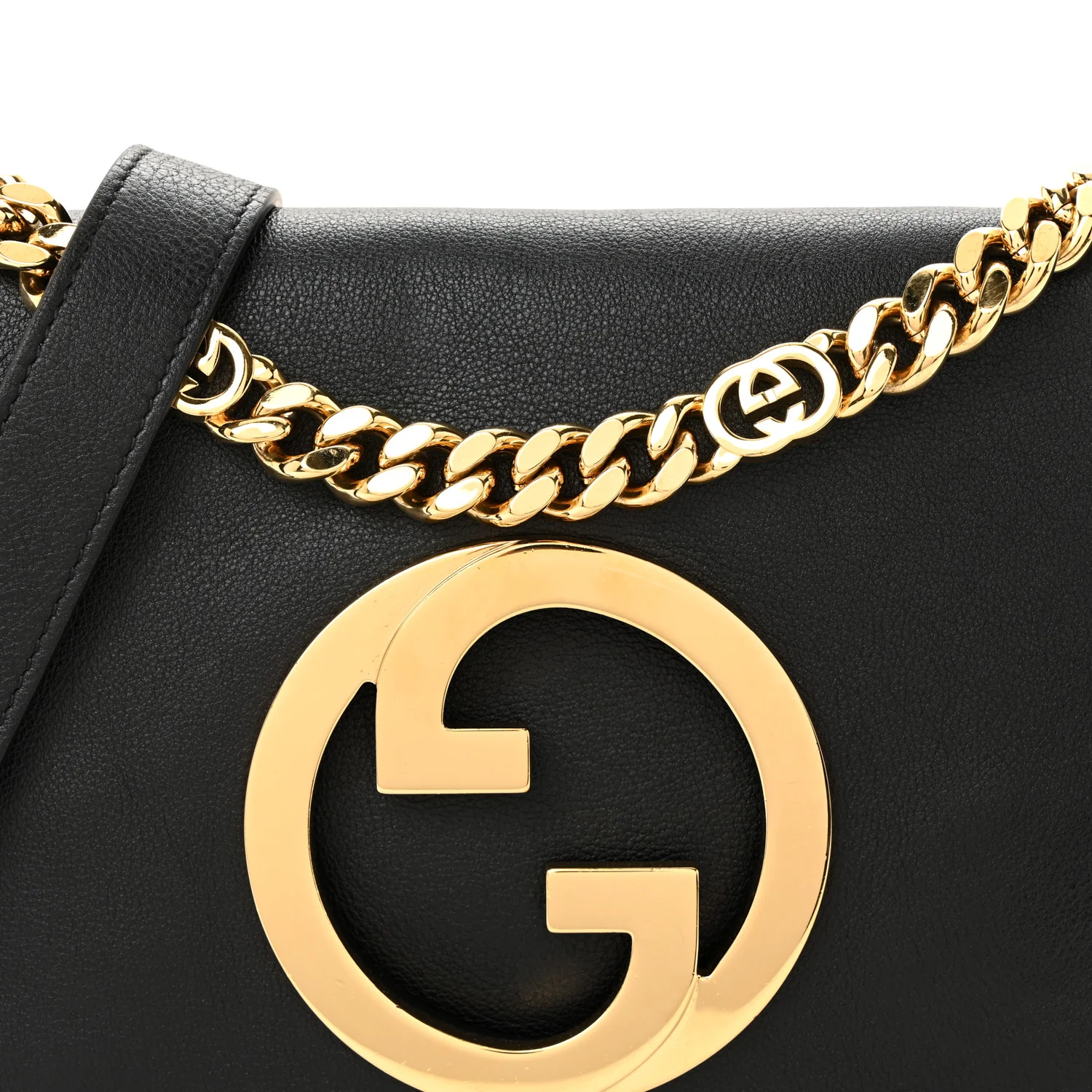 Roxy Calfskin Blondie Chain Shoulder Flap Bag Black - Image 8
