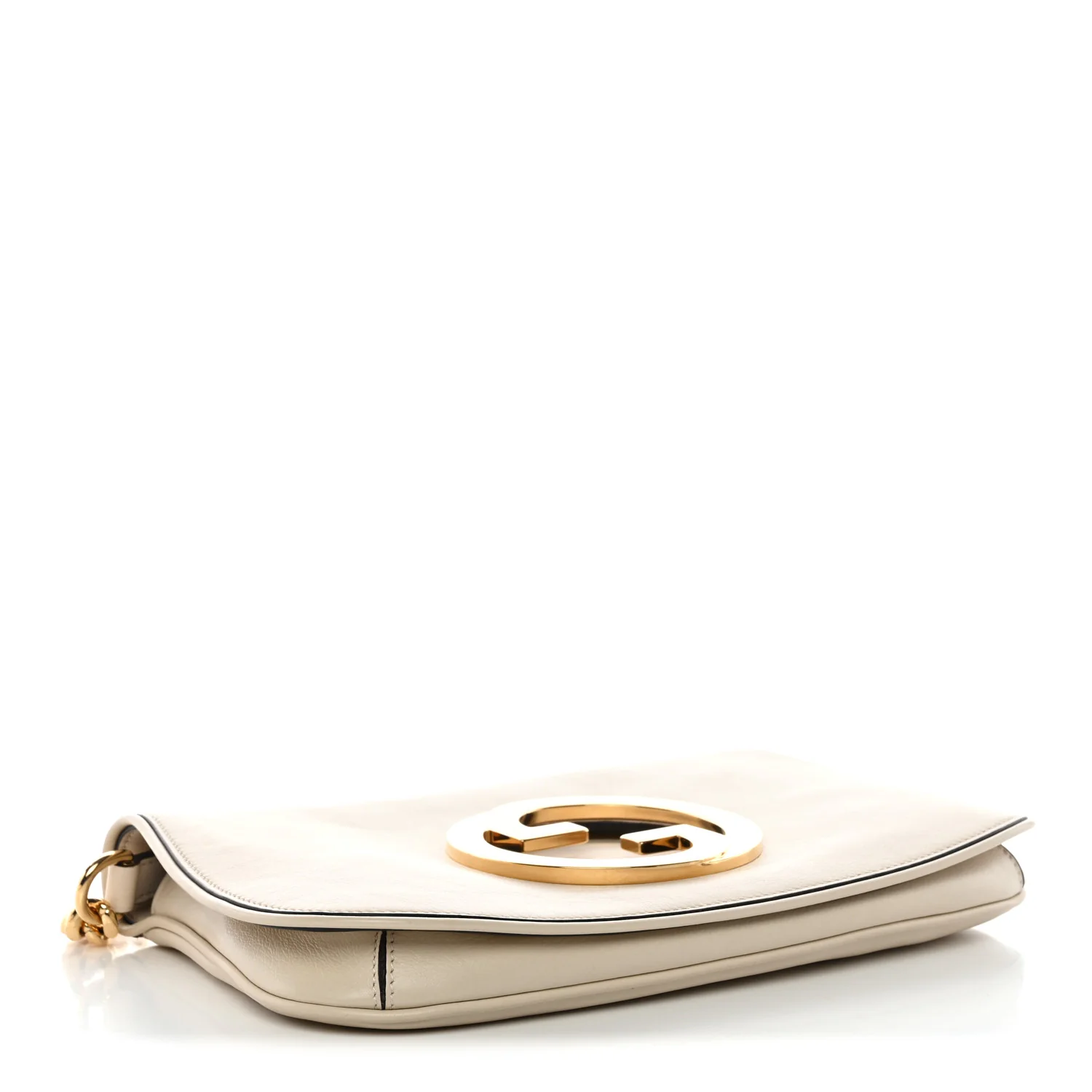 Roxy Calfskin Blondie Chain Shoulder Flap Bag Mystic White - Image 4