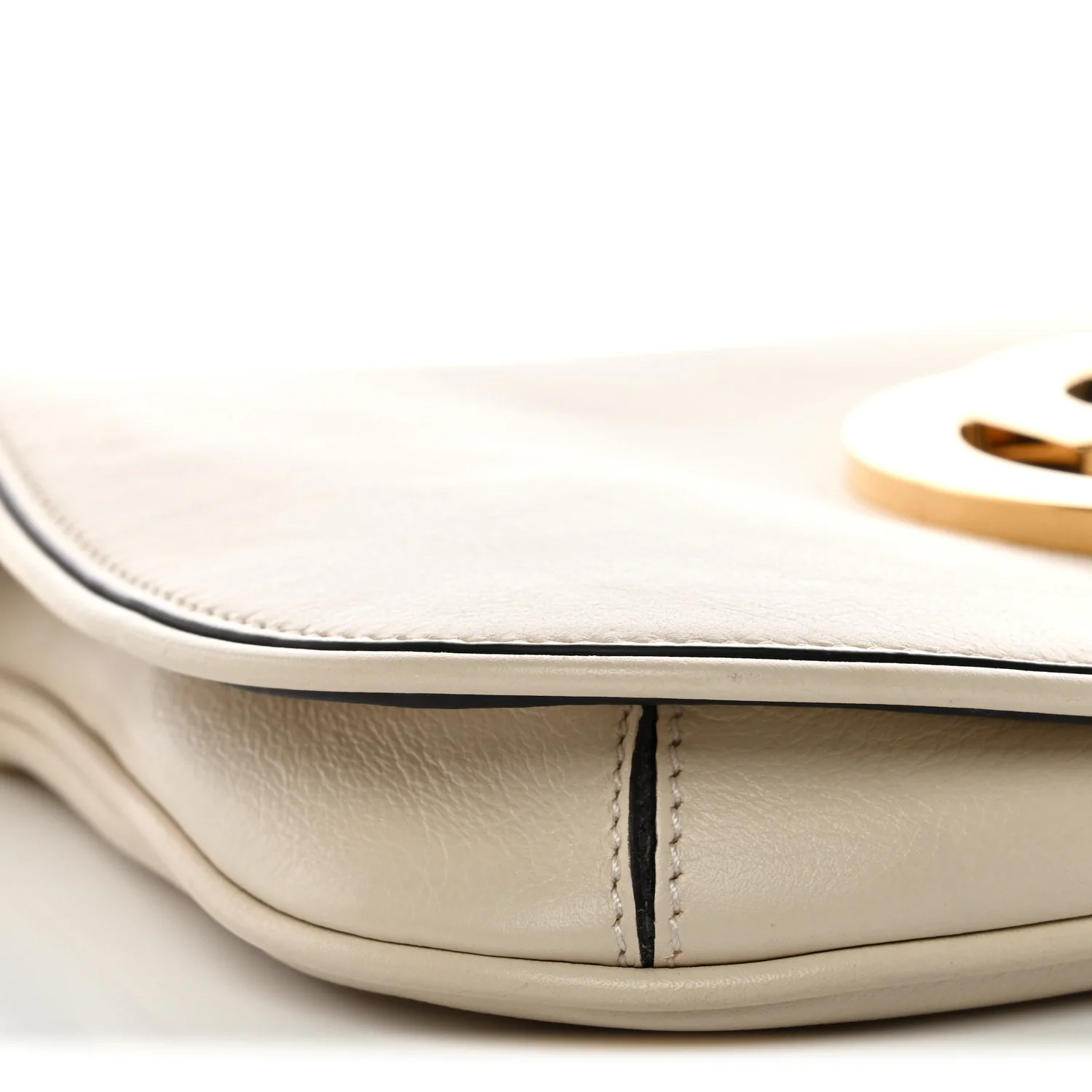 Roxy Calfskin Blondie Chain Shoulder Flap Bag Mystic White - Image 9