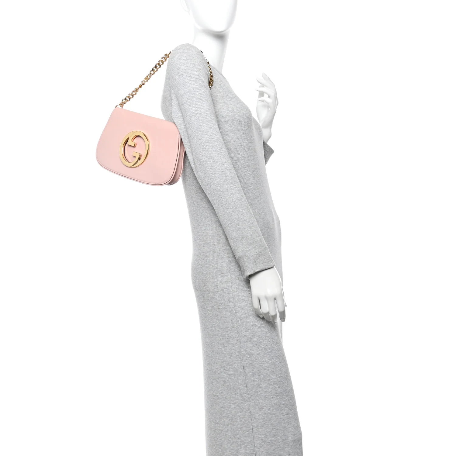 Roxy Calfskin Blondie Chain Shoulder Flap Bag Powder Pink - Image 2