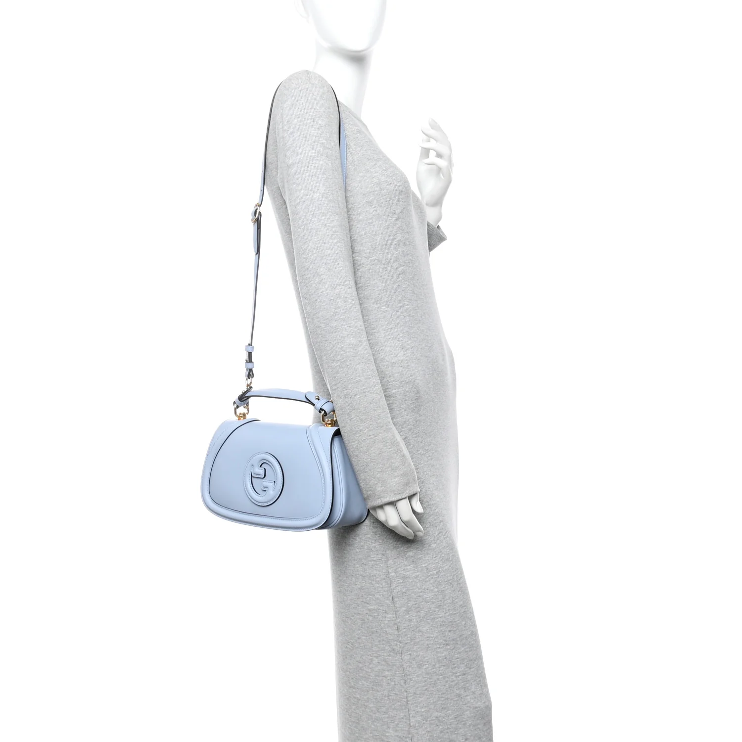 Roxy Calfskin Medium Blondie Top Handle Bag Cloudy Blue - Image 2