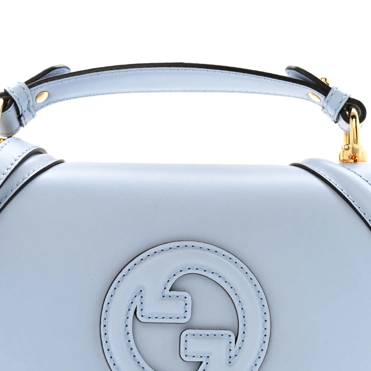 Roxy Calfskin Medium Blondie Top Handle Bag Cloudy Blue - Image 8