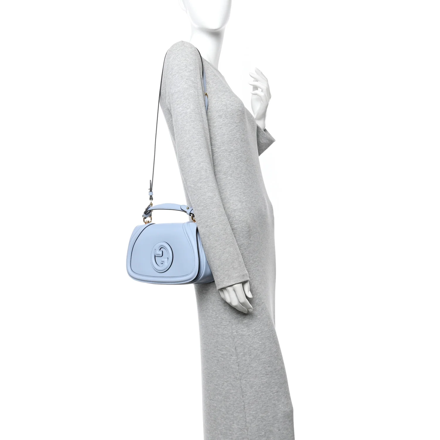 Roxy Calfskin Medium Blondie Top Handle Bag Cloudy Blue - Image 2