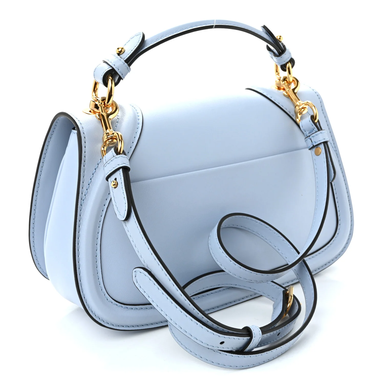 Roxy Calfskin Medium Blondie Top Handle Bag Cloudy Blue - Image 3