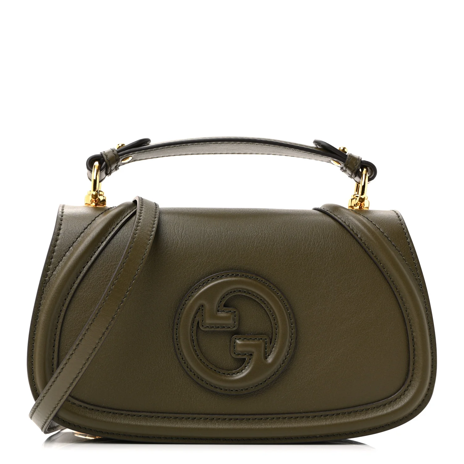 Roxy Calfskin Medium Blondie Top Handle Bag Forest Green - Image 3