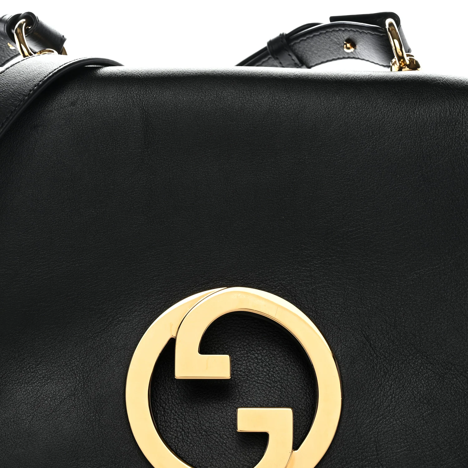 Roxy Calfskin Web Medium Blondie Top Handle Shoulder Flap Bag Black - Image 9