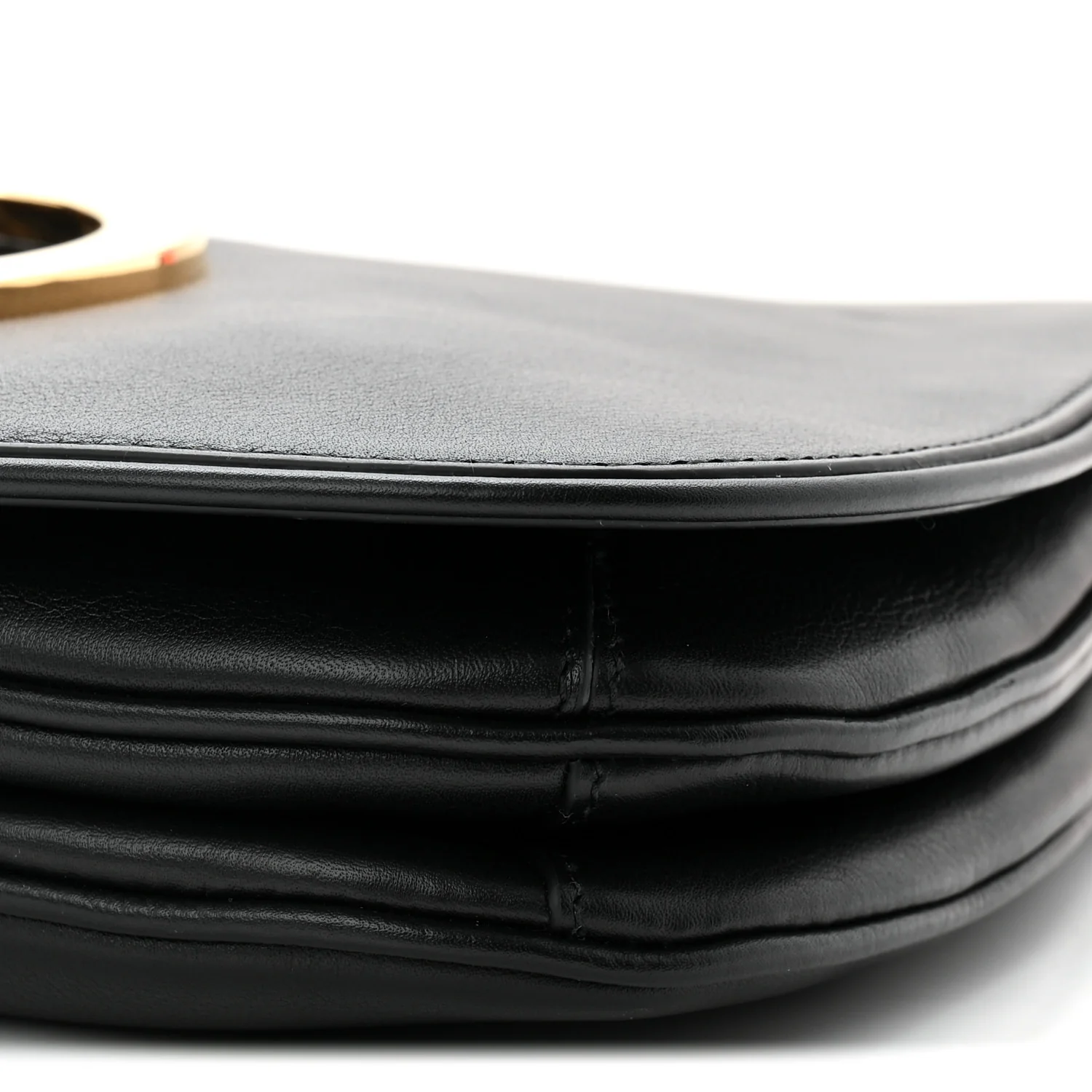 Roxy Calfskin Web Medium Blondie Top Handle Shoulder Flap Bag Black - Image 10