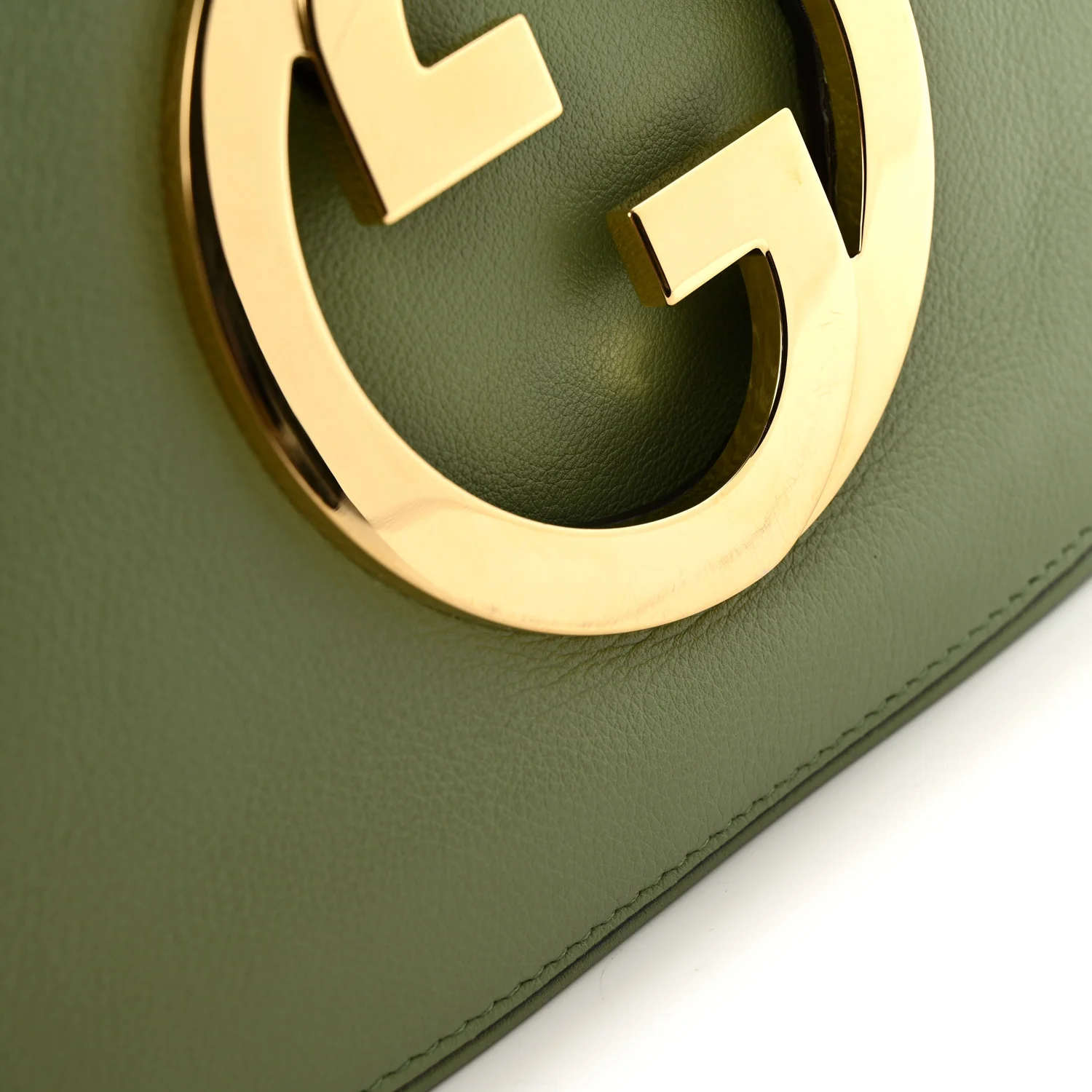 Roxy Calfskin Web Medium Blondie Top Handle Shoulder Flap Bag Salamander Green - Image 11