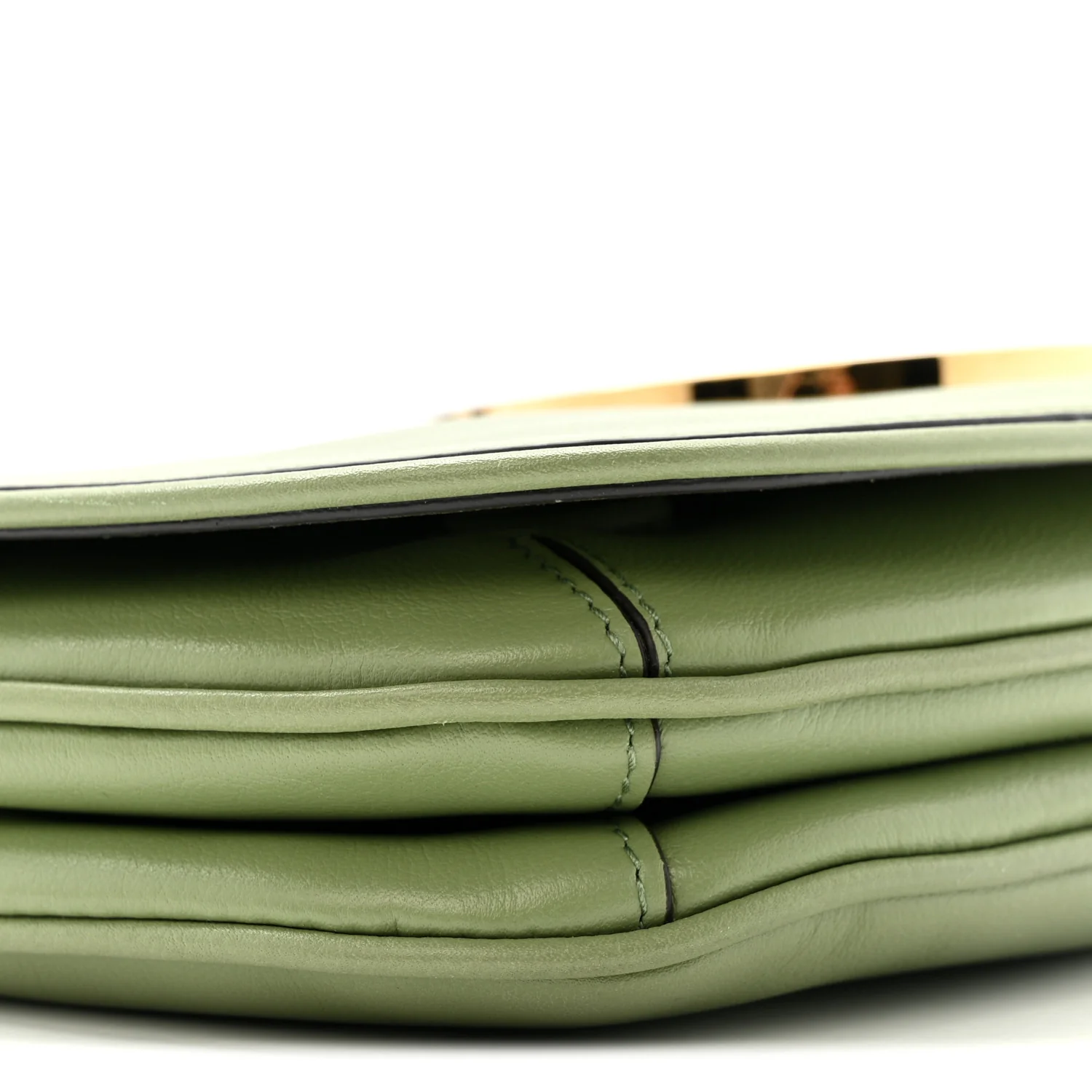 Roxy Calfskin Web Medium Blondie Top Handle Shoulder Flap Bag Salamander Green - Image 9
