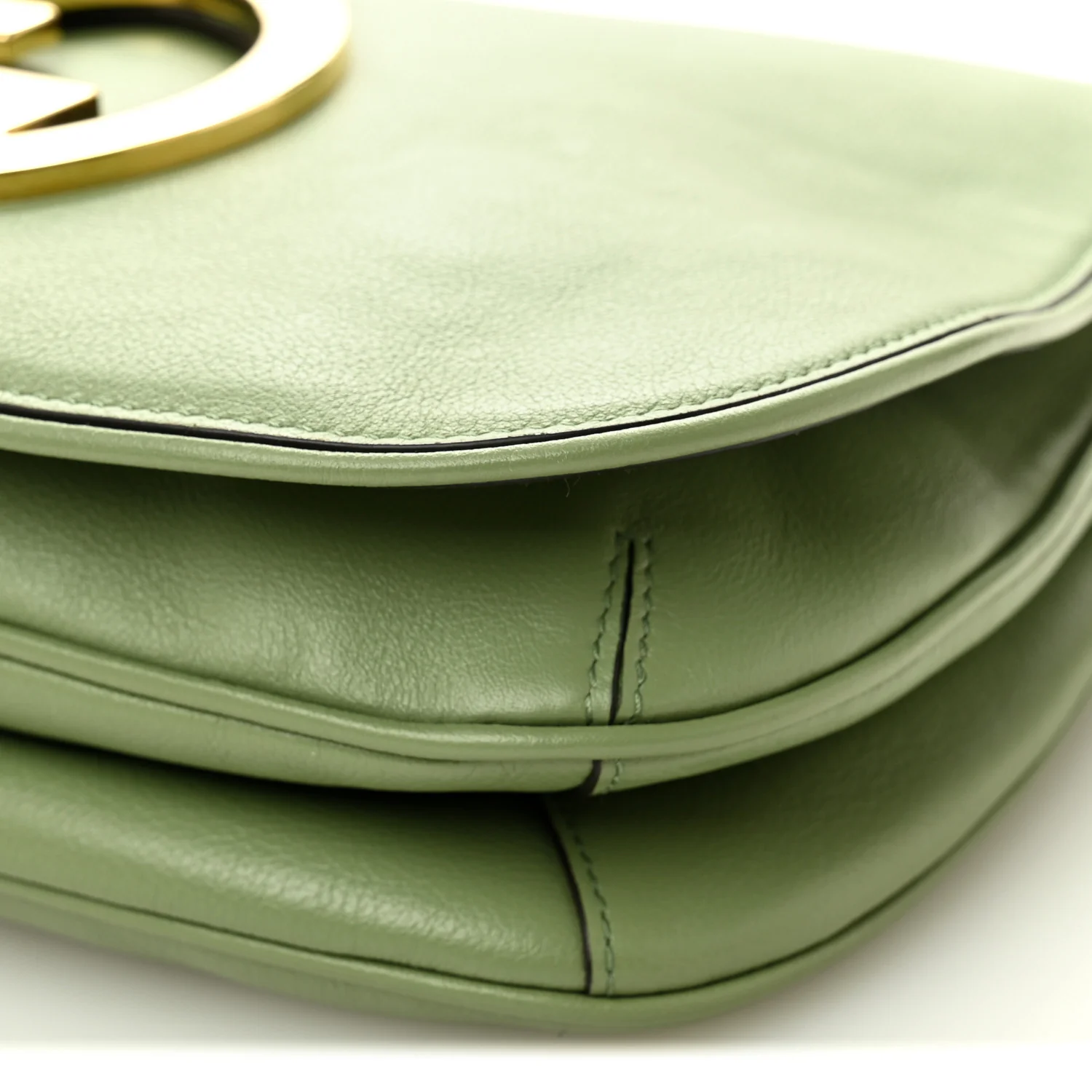Roxy Calfskin Web Medium Blondie Top Handle Shoulder Flap Bag Salamander Green - Image 10