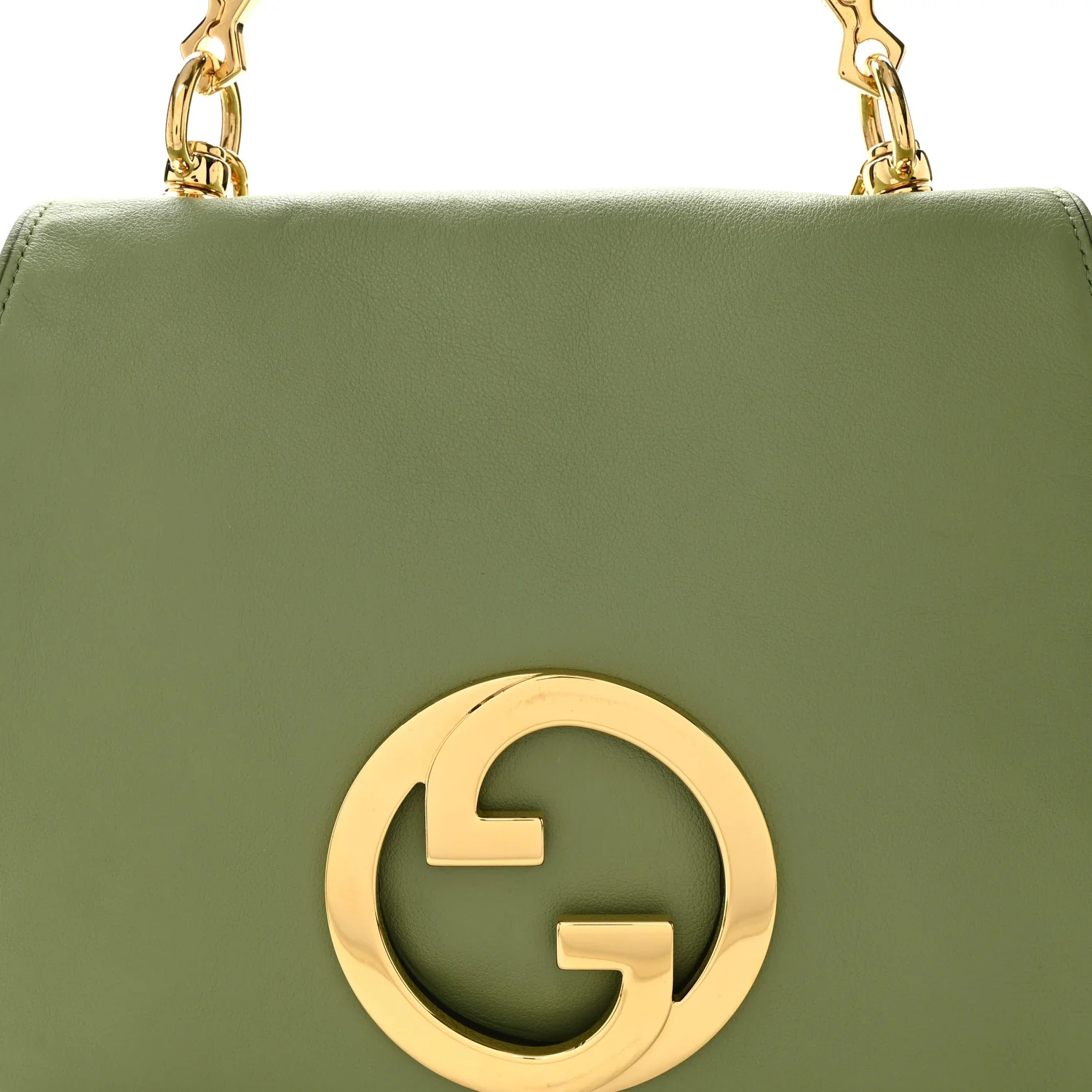 Roxy Calfskin Web Medium Blondie Top Handle Shoulder Flap Bag Salamander Green - Image 8