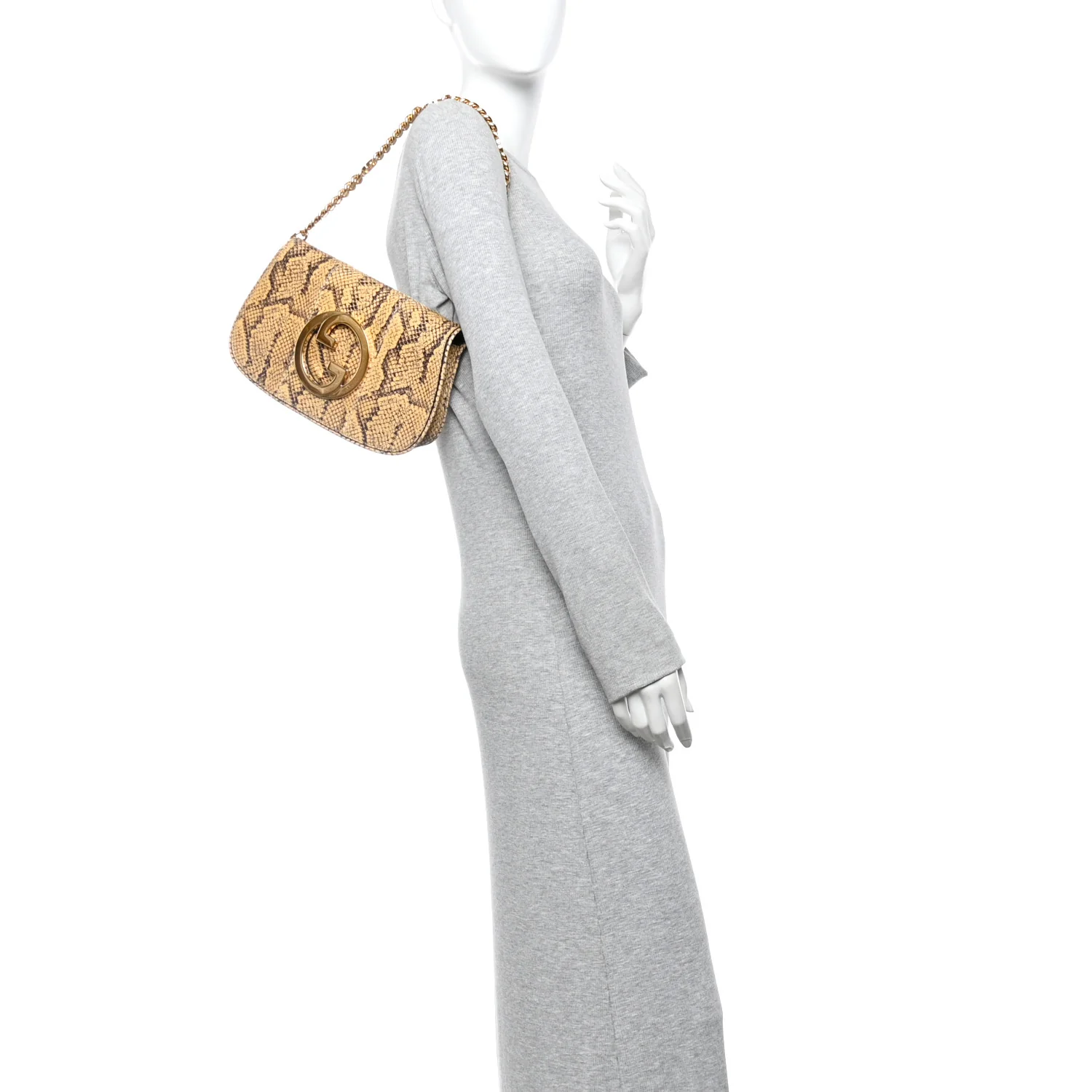 Roxy Snakeskin Blondie Chain Shoulder Flap Bag Roccia - Image 2