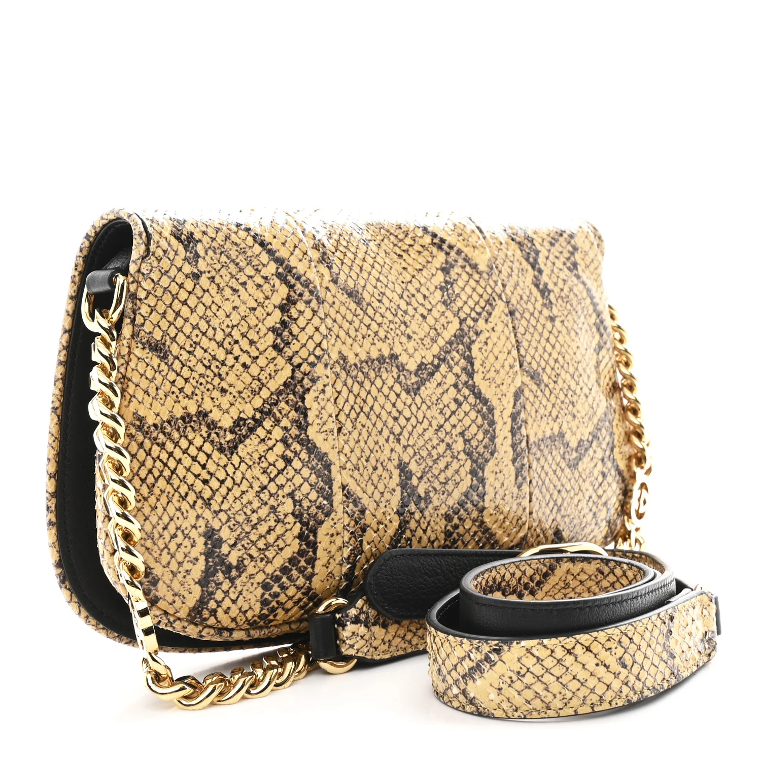 Roxy Snakeskin Blondie Chain Shoulder Flap Bag Roccia - Image 3