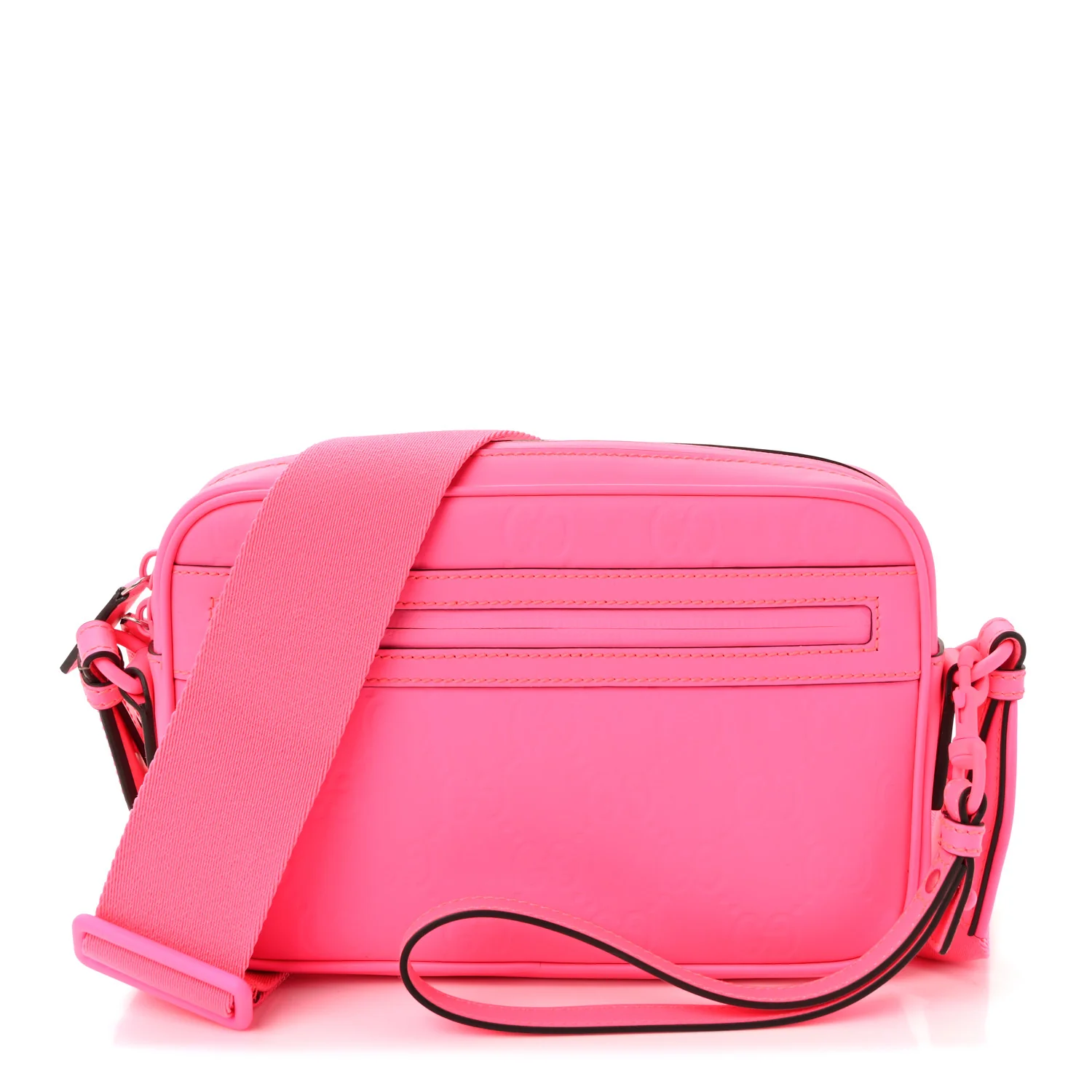 Rubber Effect Monogram GG Crossbody Bag Fluorescent Fuxia