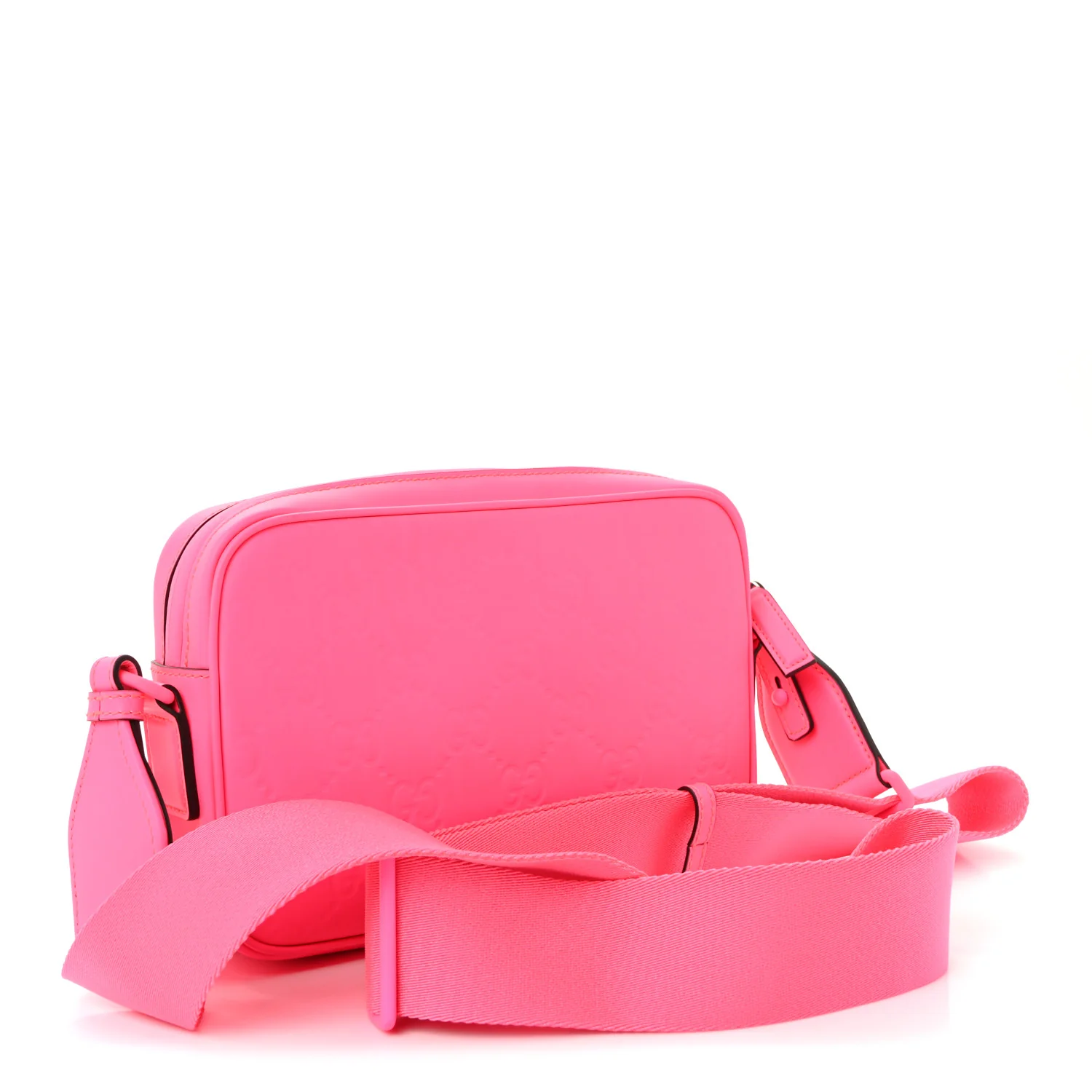 Rubber Effect Monogram GG Crossbody Bag Fluorescent Fuxia - Image 3