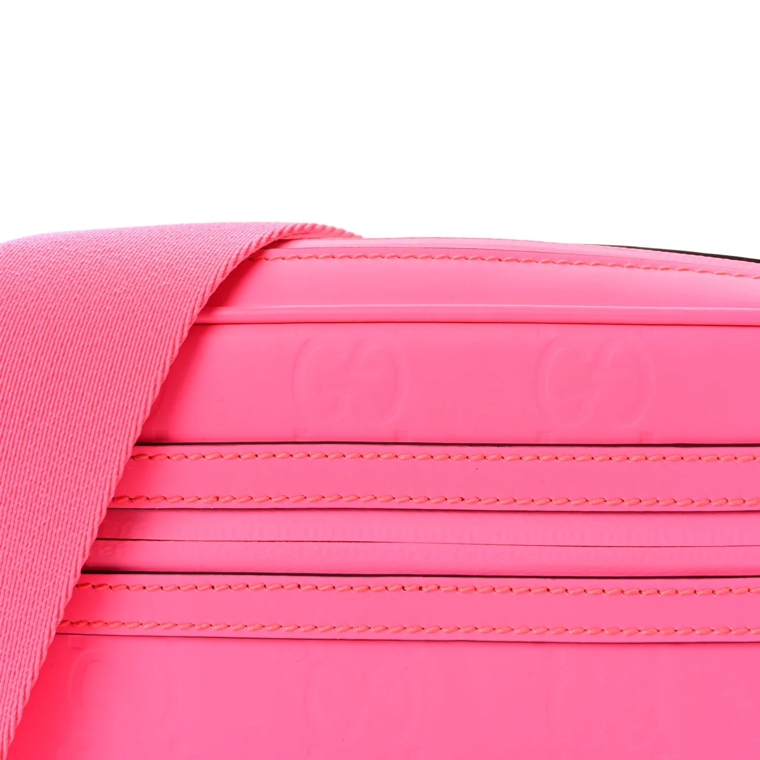 Rubber Effect Monogram GG Crossbody Bag Fluorescent Fuxia - Image 7