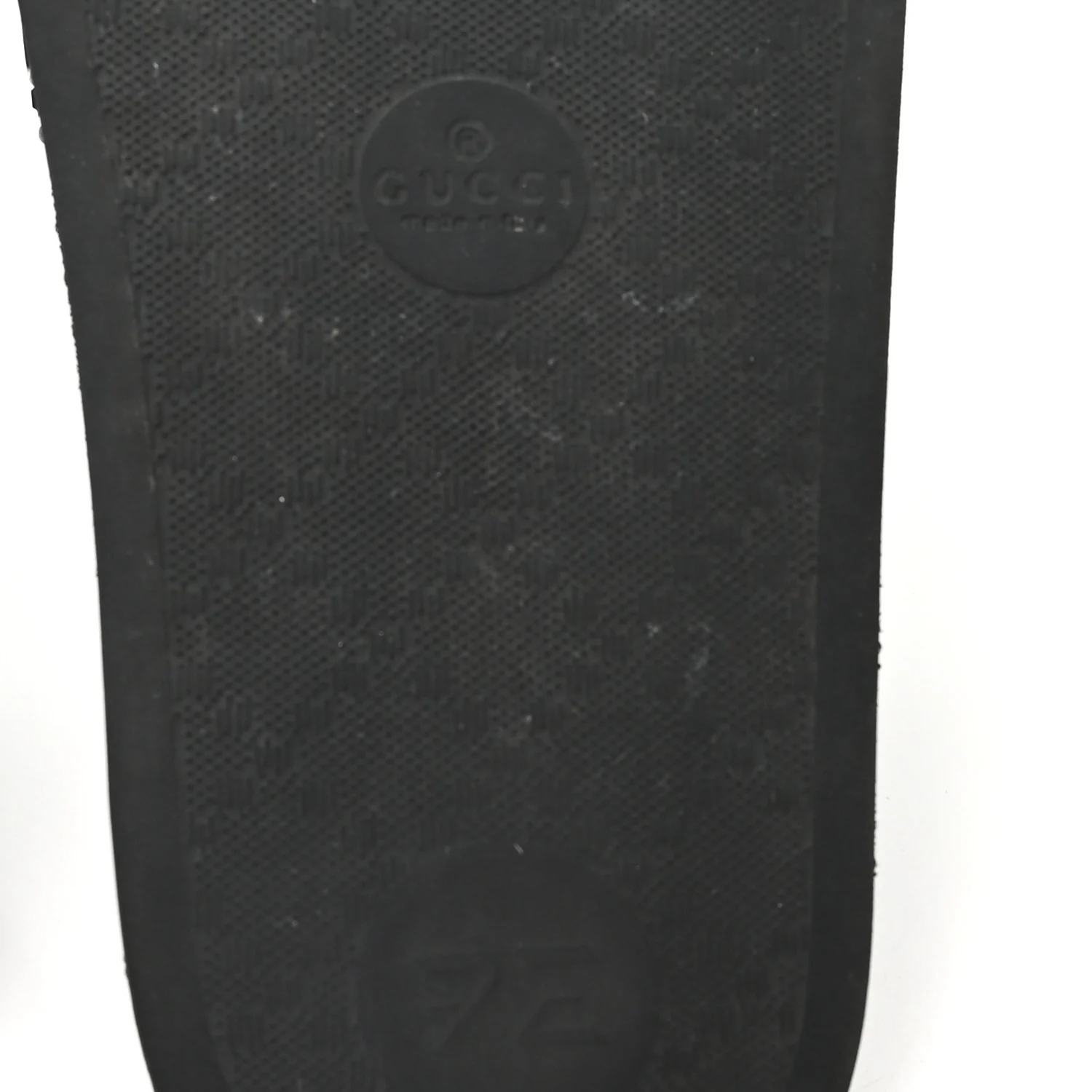 Rubber GG Monogram Perforated Womens Slide Sandals 37 Black - Image 7