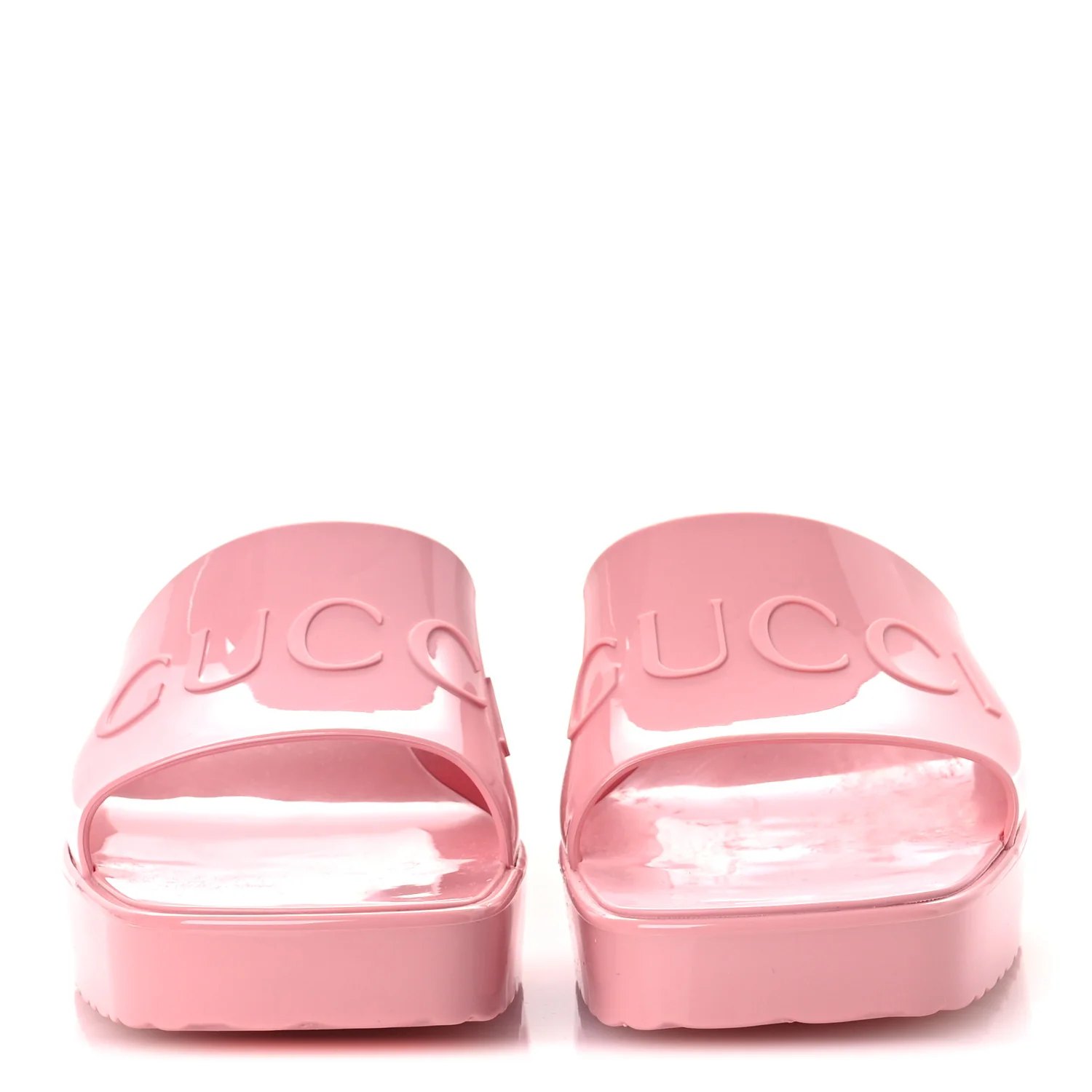 Rubber Gucci Logo Womens Platform 20/60mm Slide Sandals 38 Wild Rose - Image 3