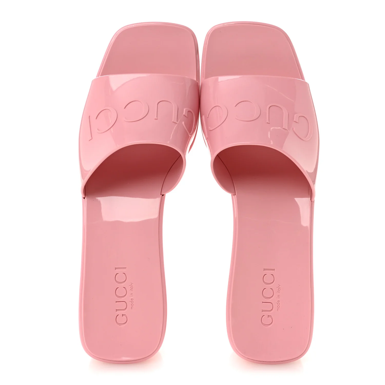 Rubber Gucci Logo Womens Platform 20/60mm Slide Sandals 40 Wild Rose - Image 2