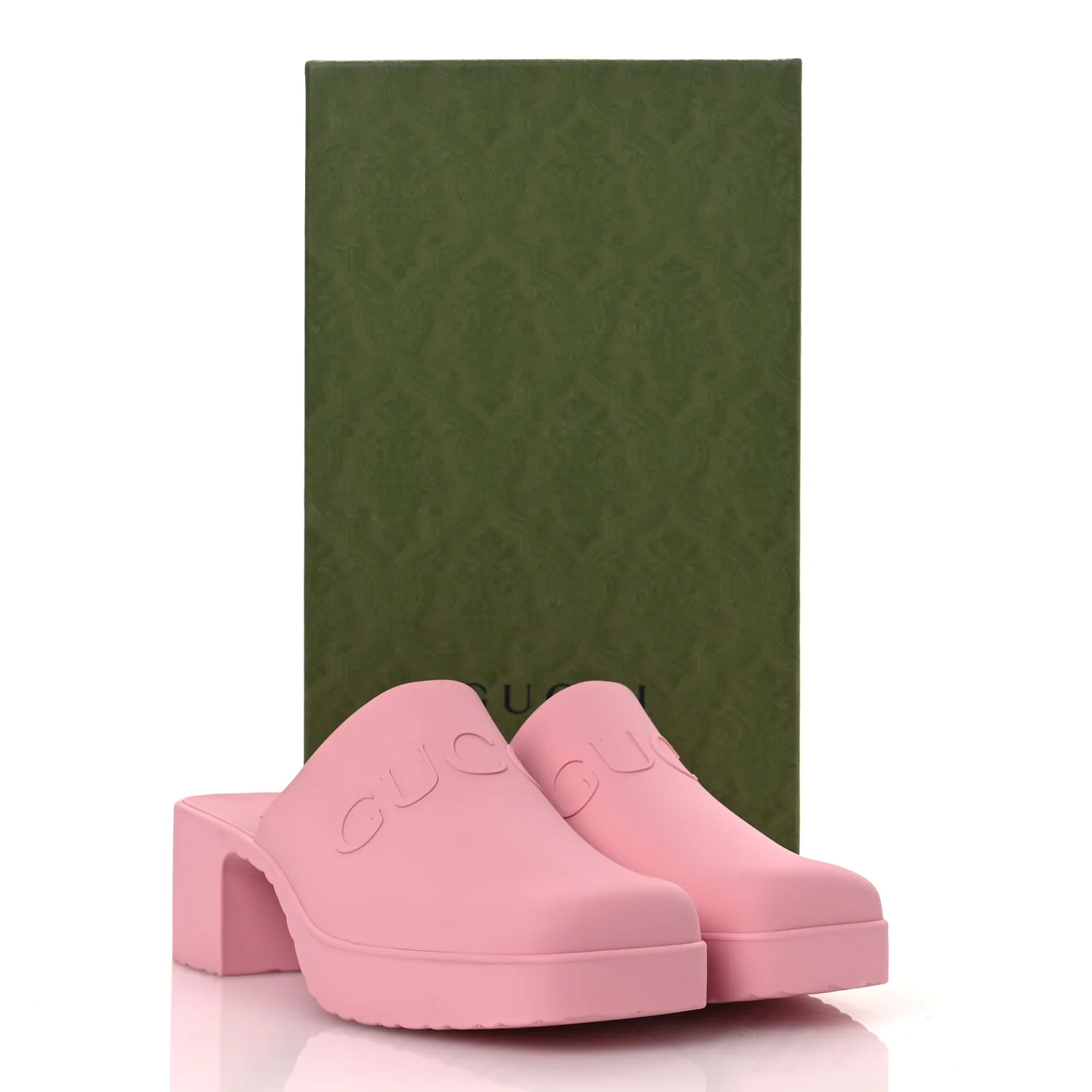 Rubber Gucci Logo Womens Platform 20/60mm Slide Sandals 41 Wild Rose - Image 12
