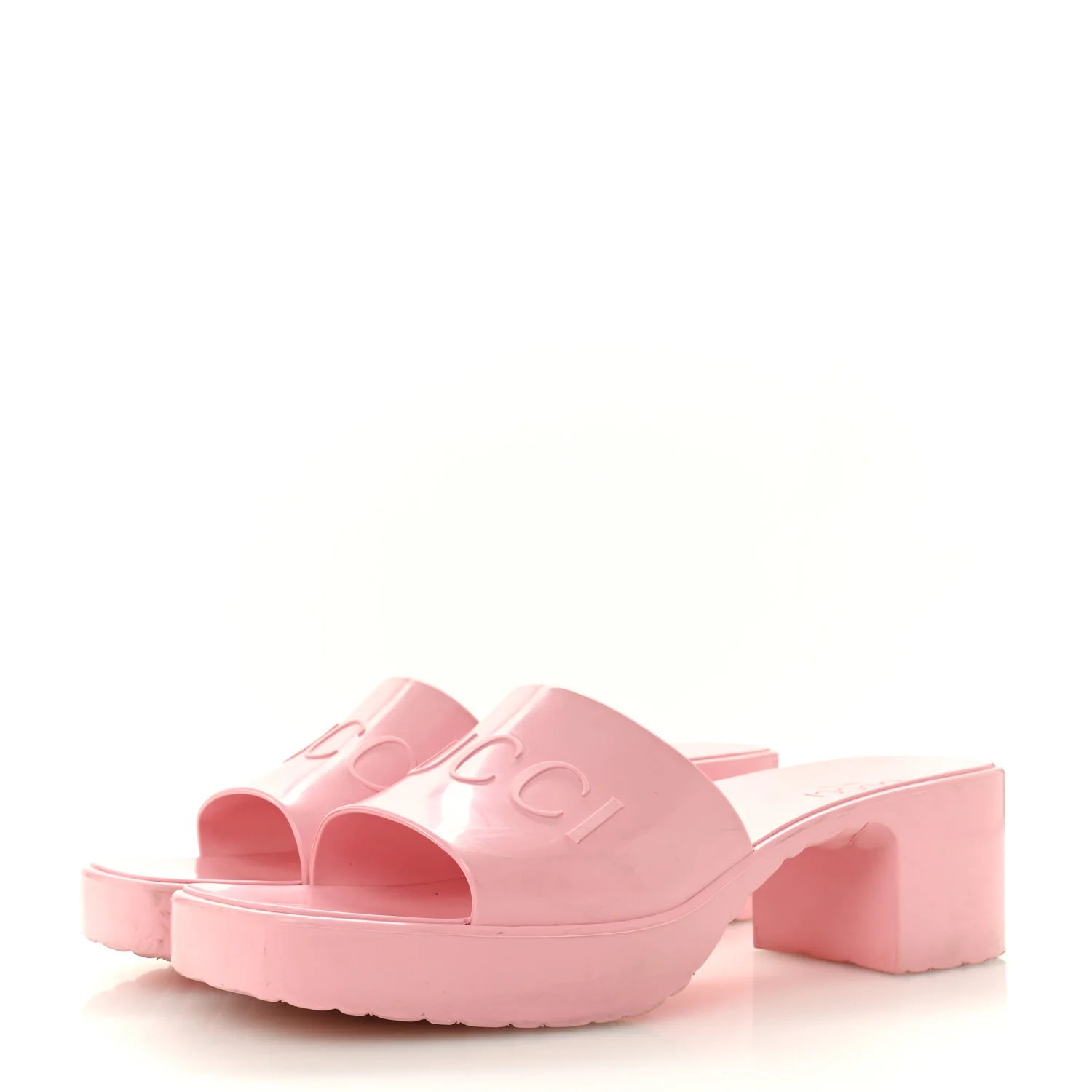 Rubber Gucci Logo Womens Platform 20/60mm Slide Sandals 41 Wild Rose - Image 4