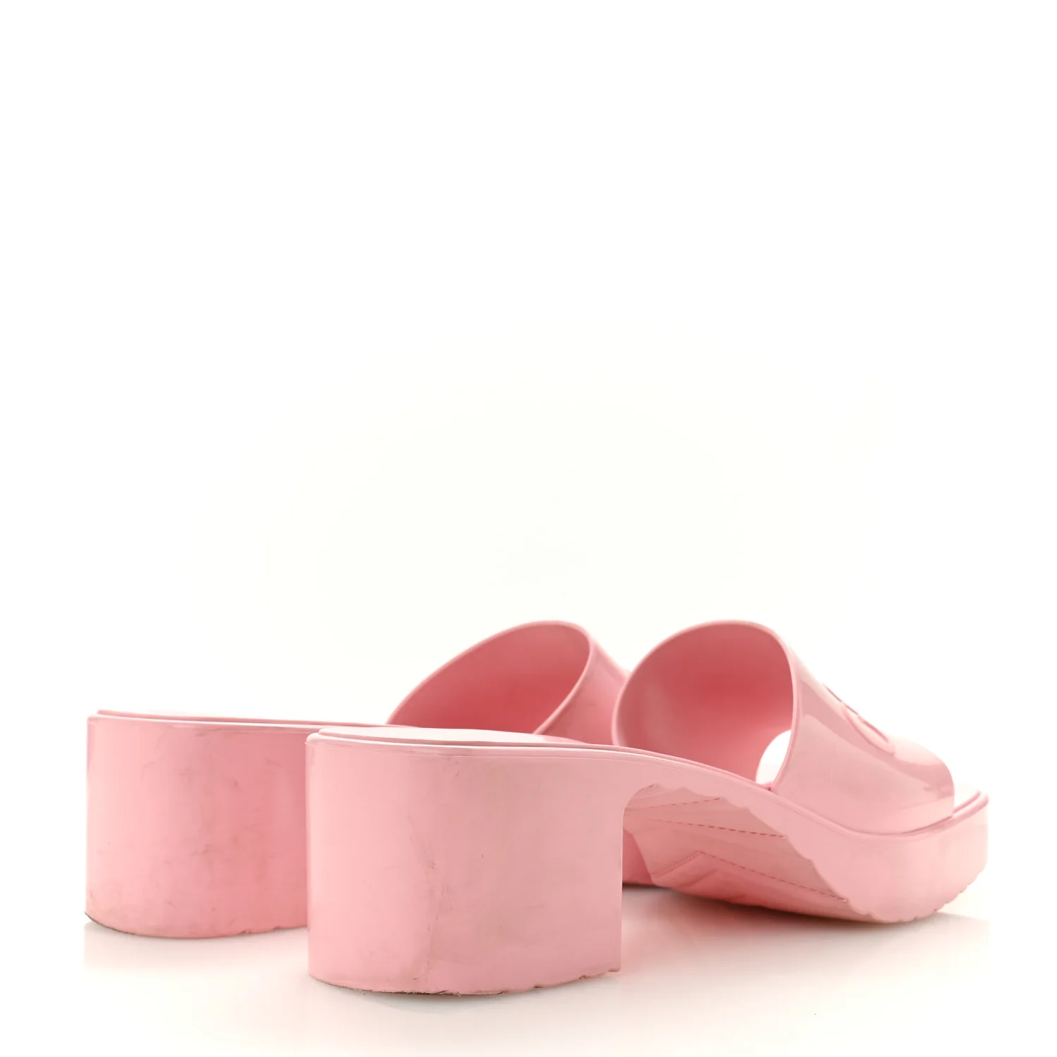 Rubber Gucci Logo Womens Platform 20/60mm Slide Sandals 41 Wild Rose - Image 5