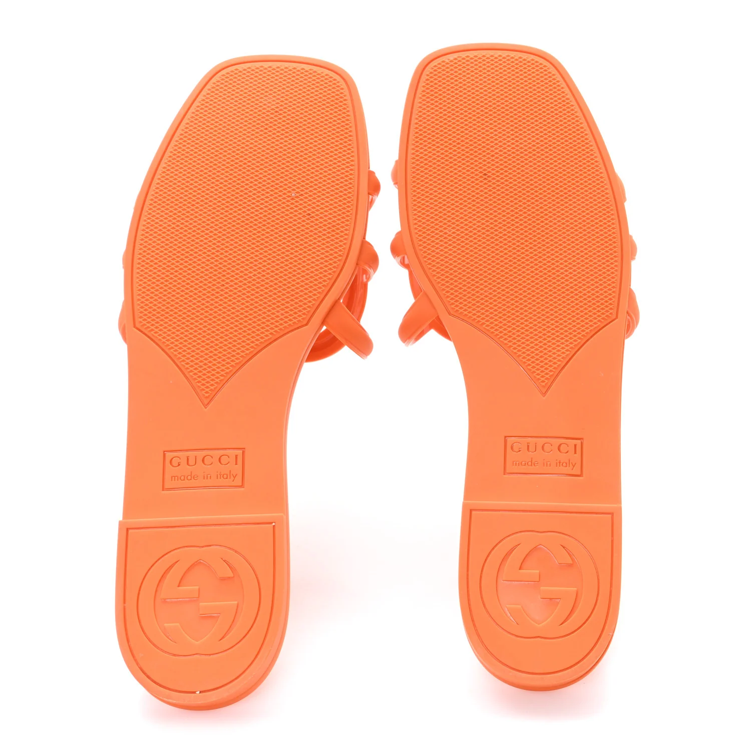 Rubber Interlocking G Womens Slide Sandals 38 Persimmon Orange - Image 6