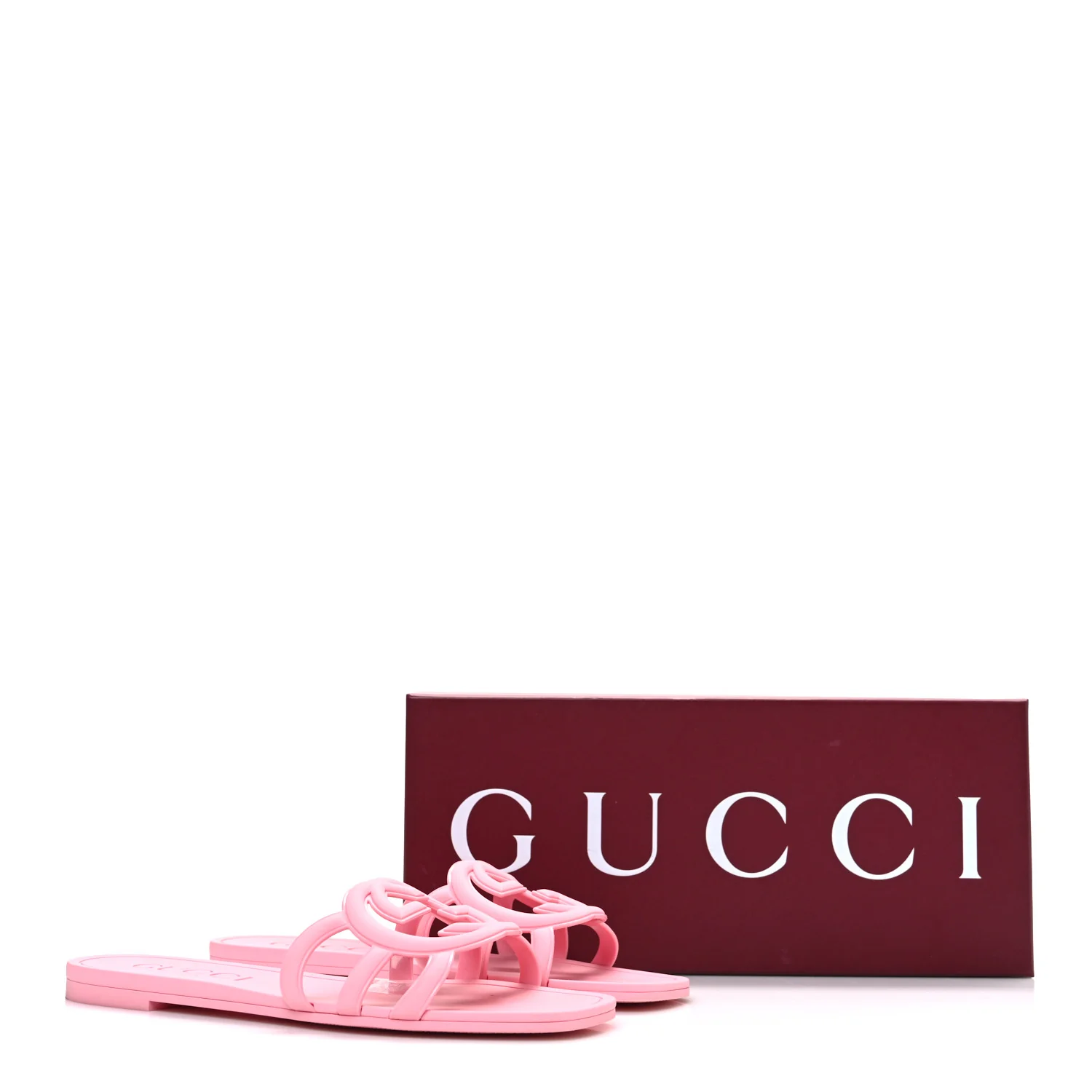 Rubber Interlocking G Womens Slide Sandals 38 Wild Rose - Image 12