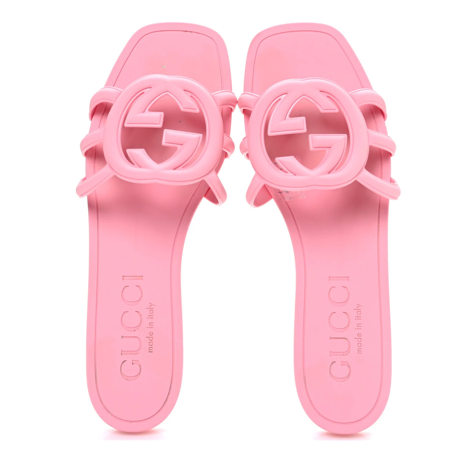 Rubber Interlocking G Womens Slide Sandals 38 Wild Rose - Image 2