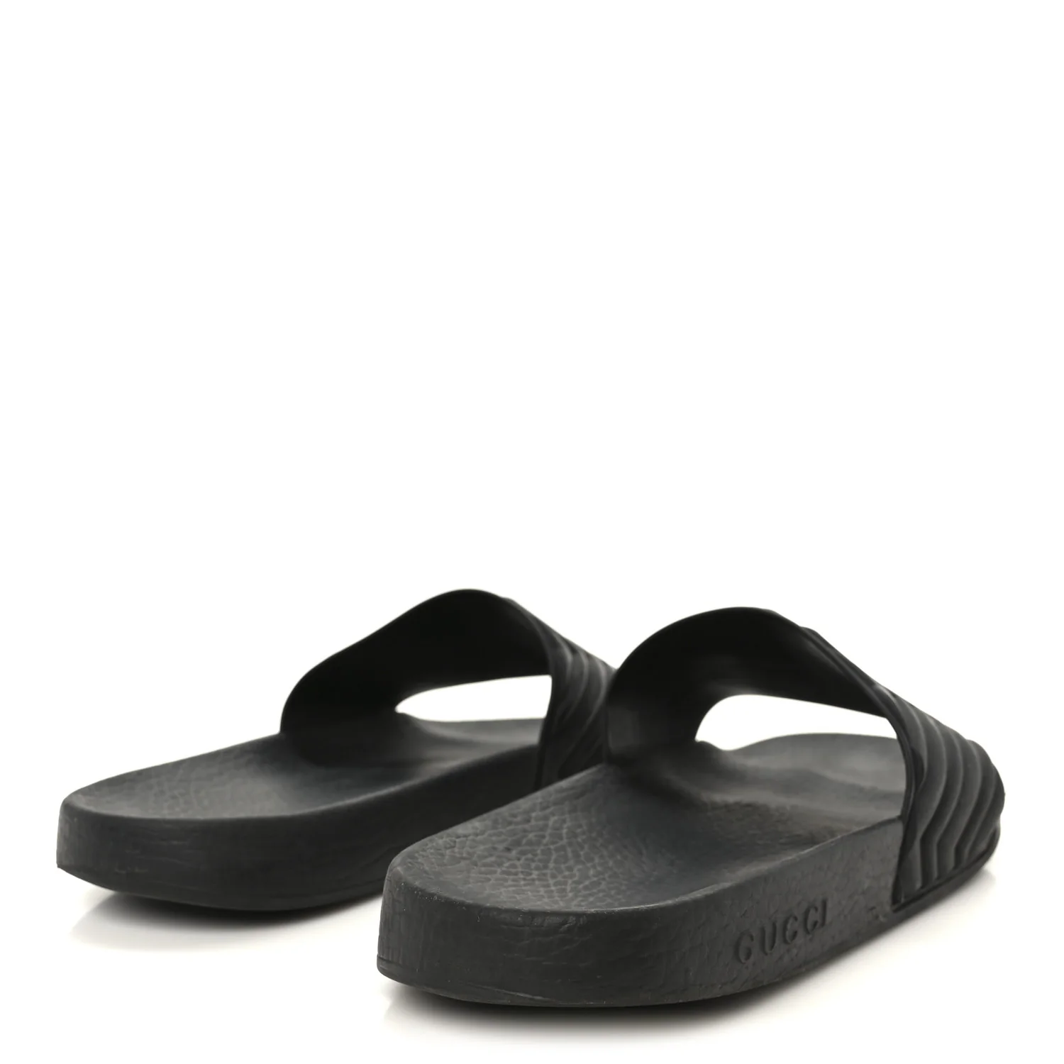 Rubber Matelasse Interlocking G Mens Slide Sandals 9 Black - Image 5