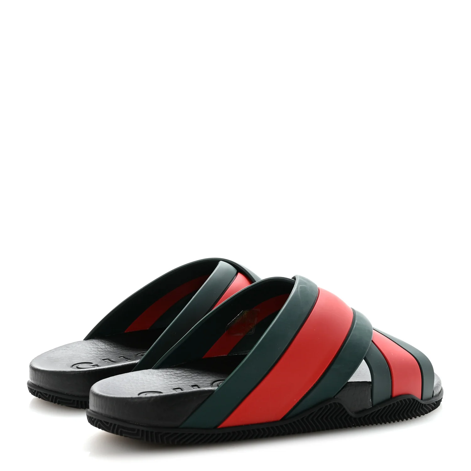 Rubber Web Womens Criss Cross Slide Sandals 40 Green Red - Image 5