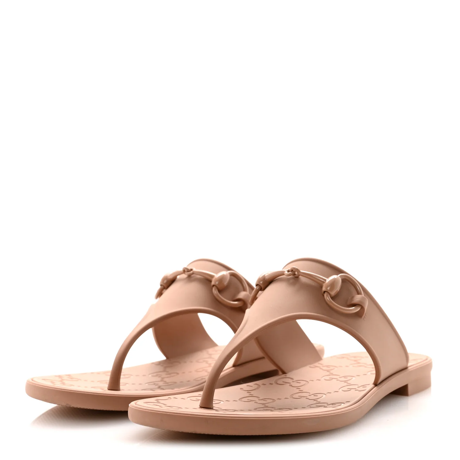 Rubber Womens Horsebit Thong Sandals 36 Vintage Camel - Image 4