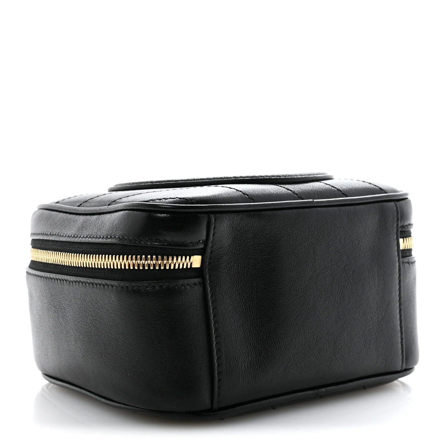 Sakai Be Green Calfskin Diagonal Stitched Blondie Top Handle Bag Black - Image 4